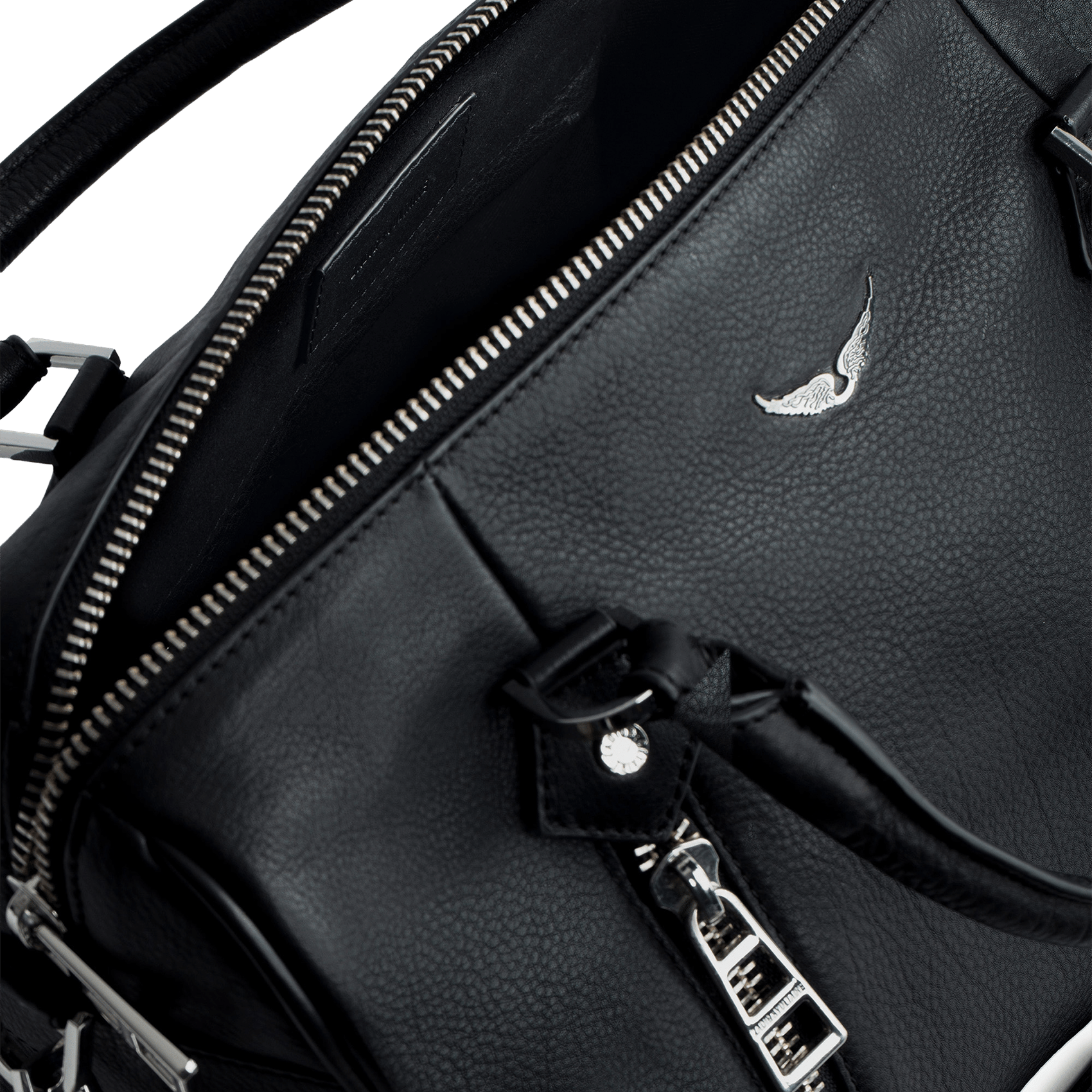 Sac rond zippé en cuir grainé sunny medium ZADIG&VOLTAIRE Noir