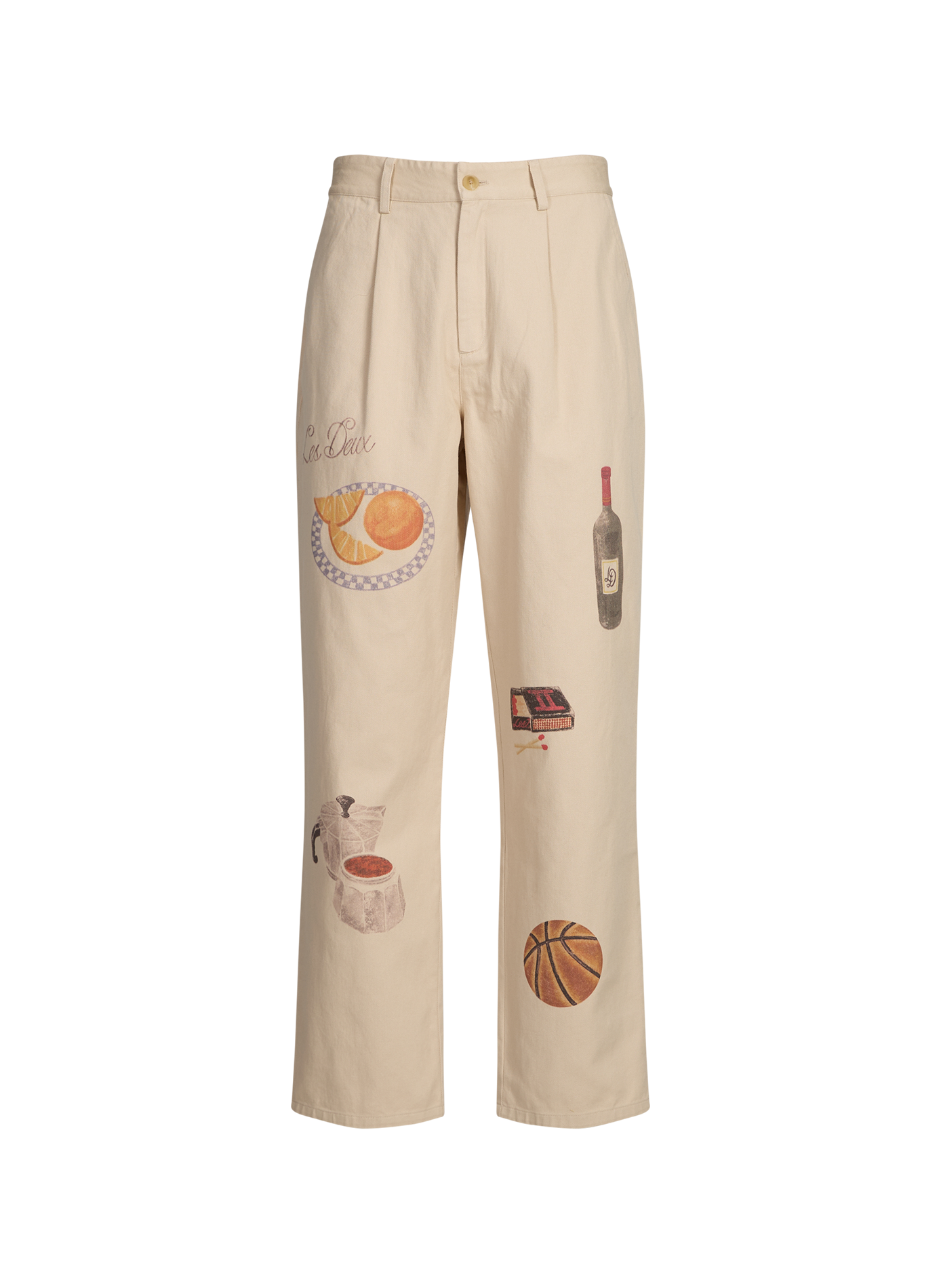 Jeans large Romeo à motif en coton LES DEUX Beige