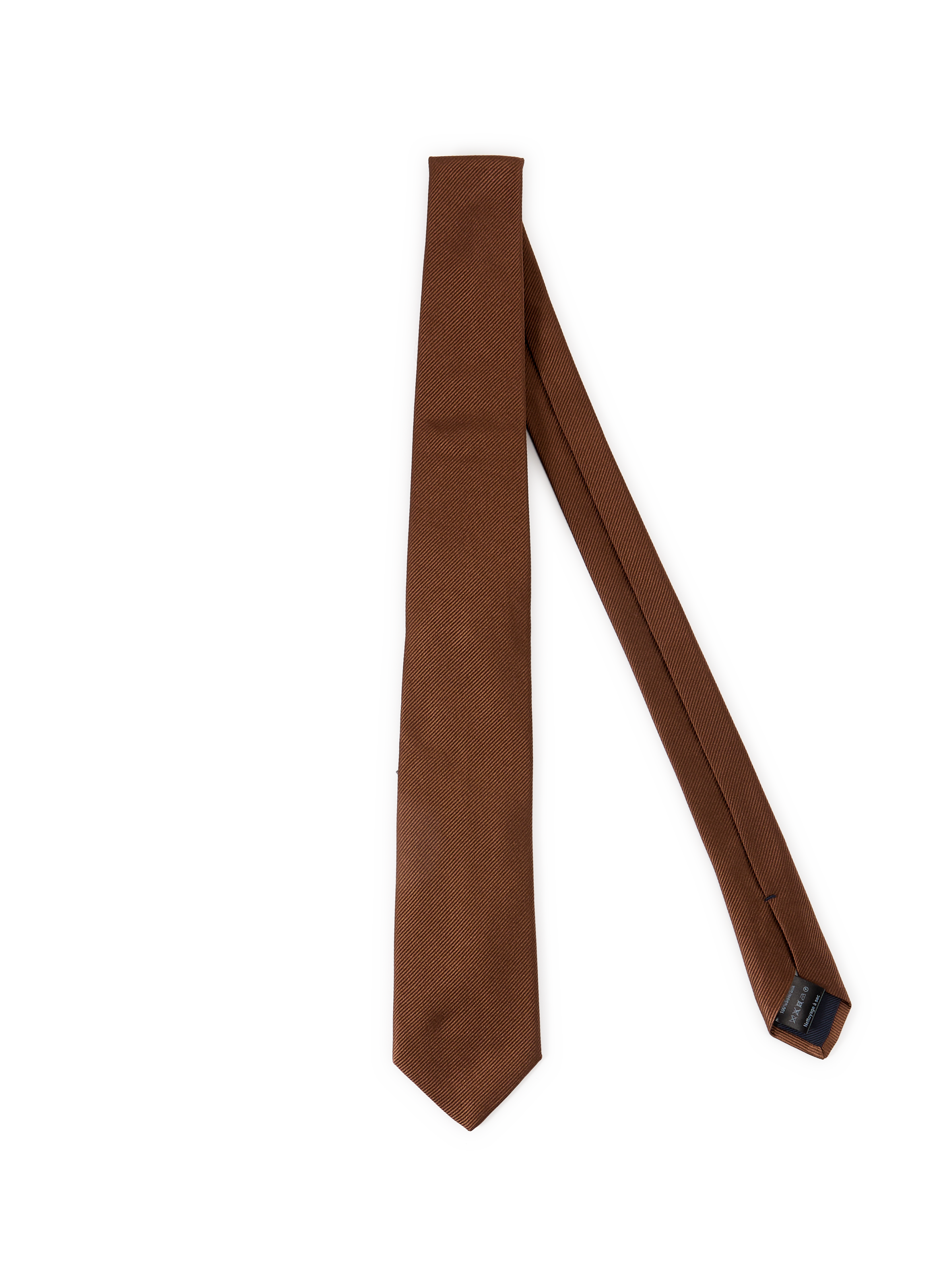 Cravate unie en soie AU PRINTEMPS PARIS Marron