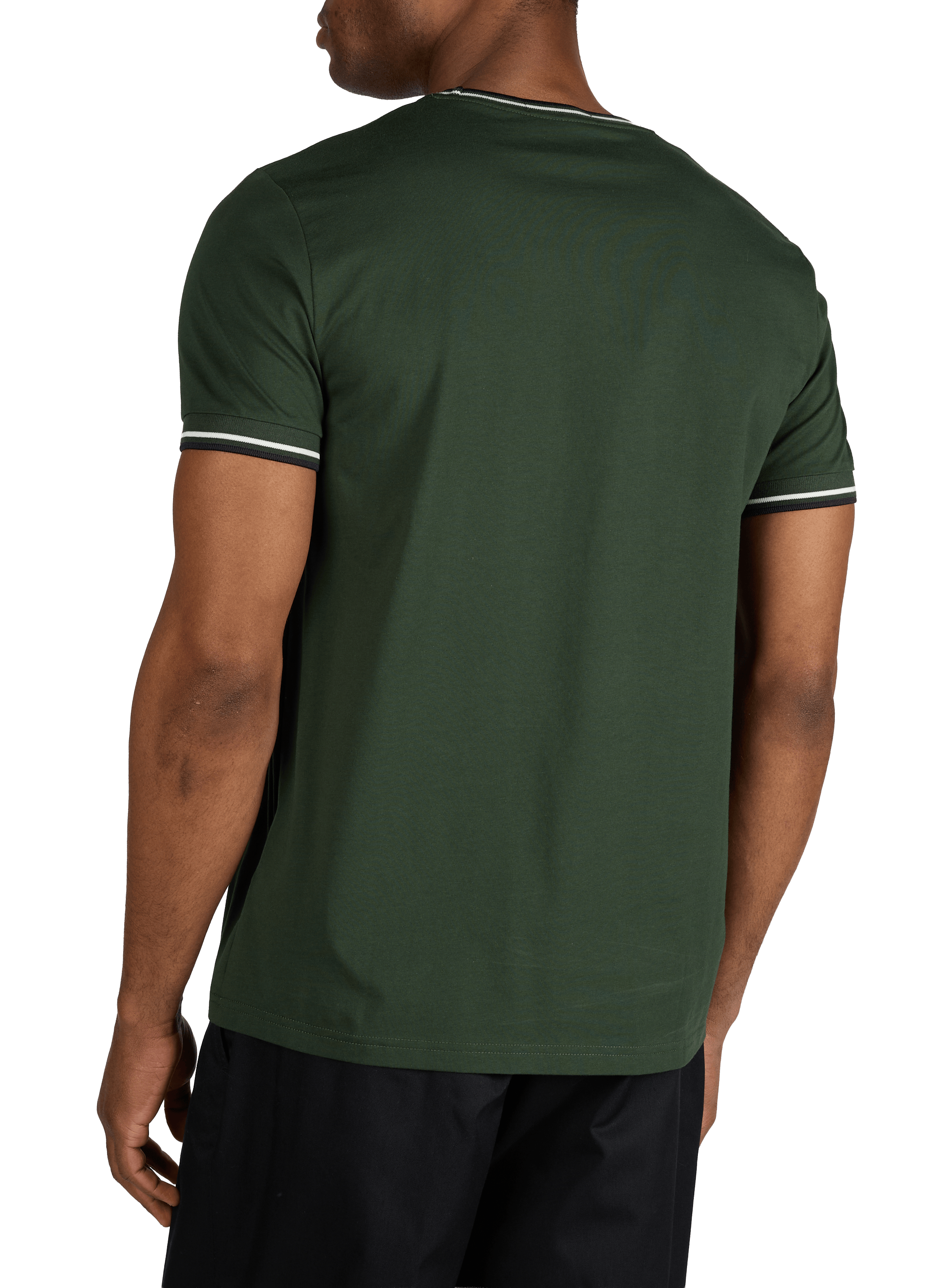 T-shirt uni à col rond en coton FRED PERRY Vert