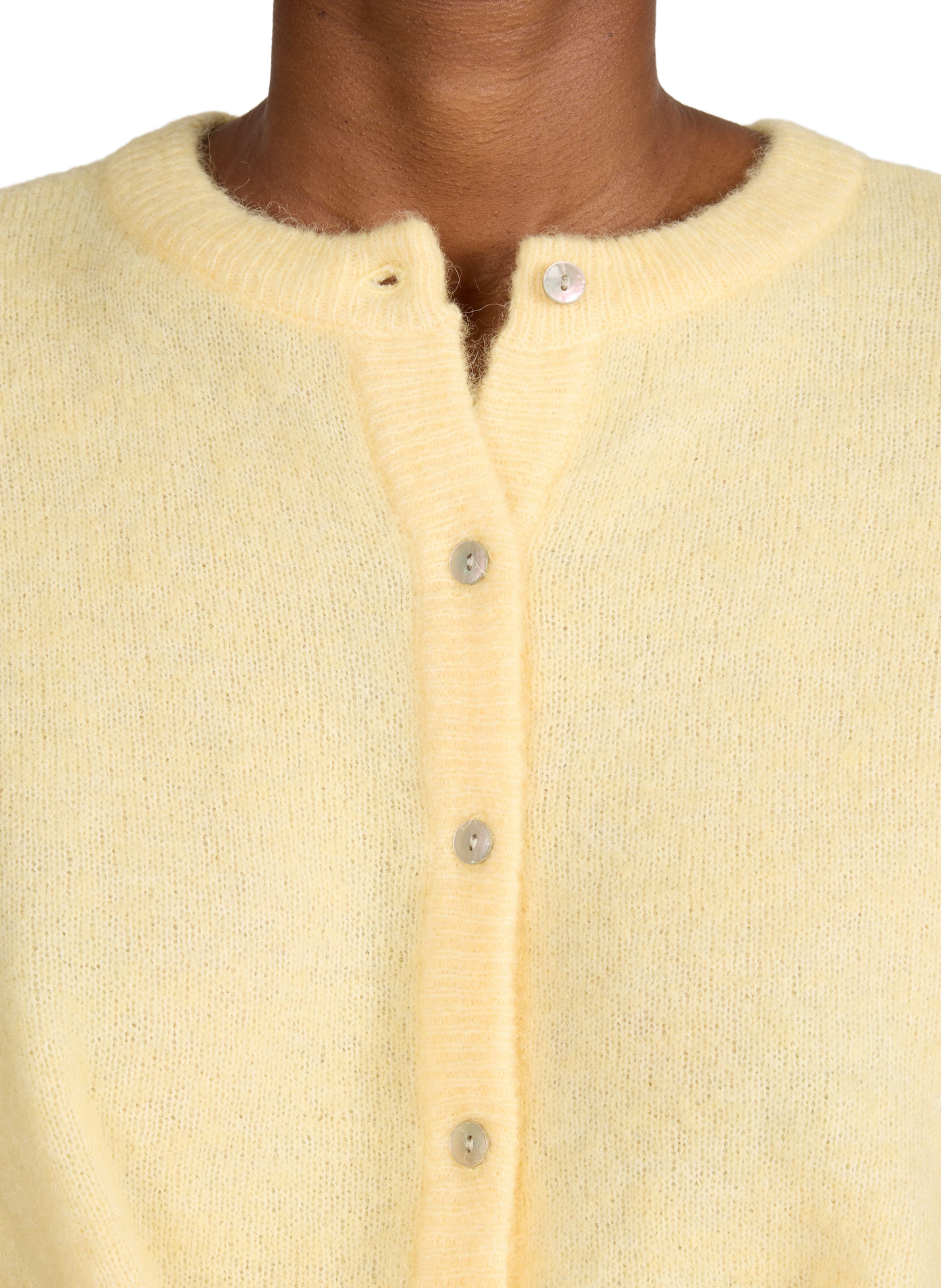 Mixed wool cardigan OBJECT Yellow