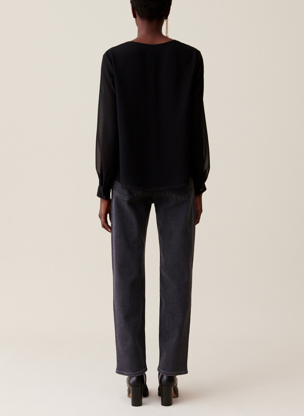 Blouse fluide transparente CLAUDIE PIERLOT Noir