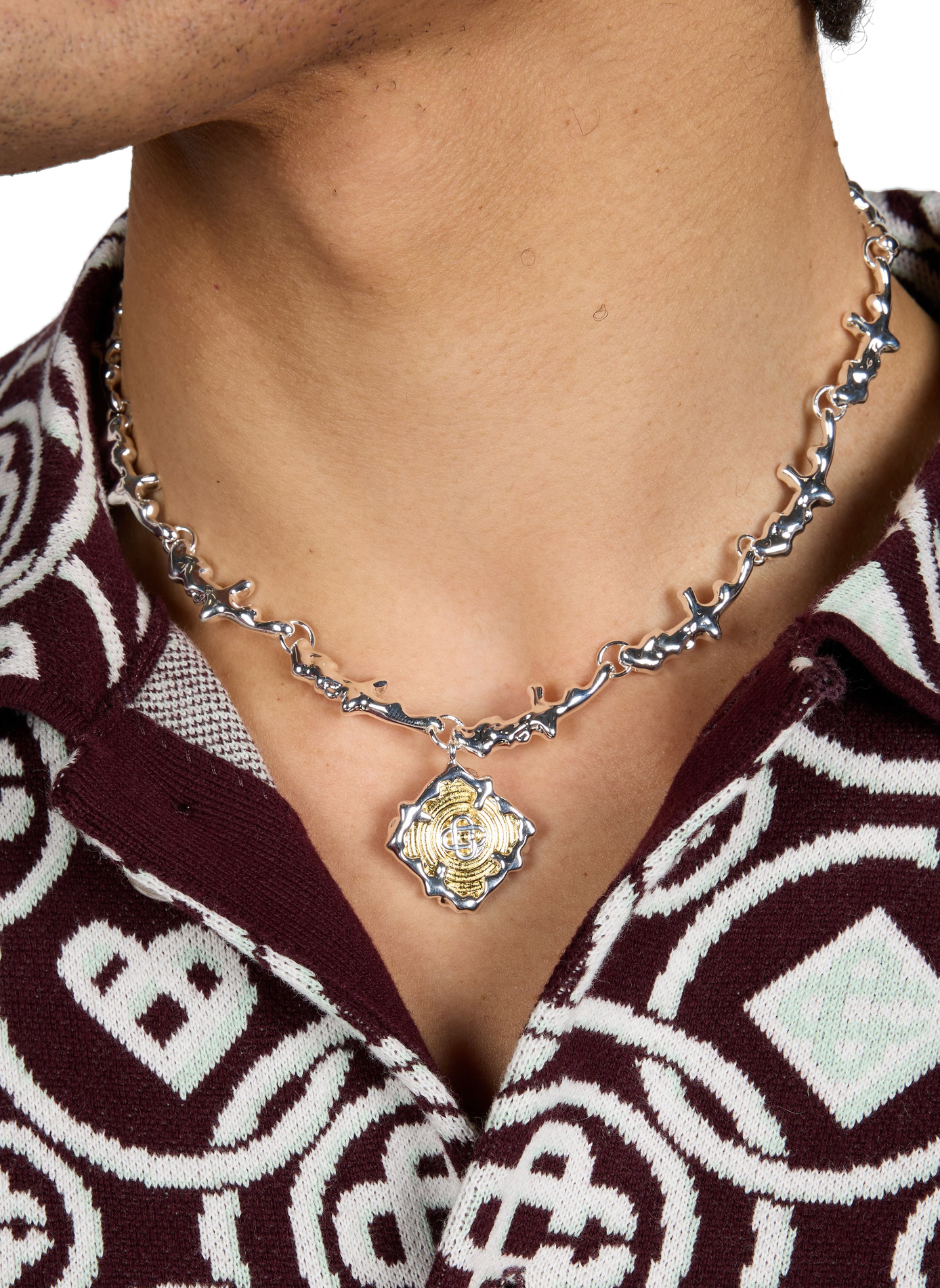 Collier pendentif Splash CASABLANCA PARIS Argent