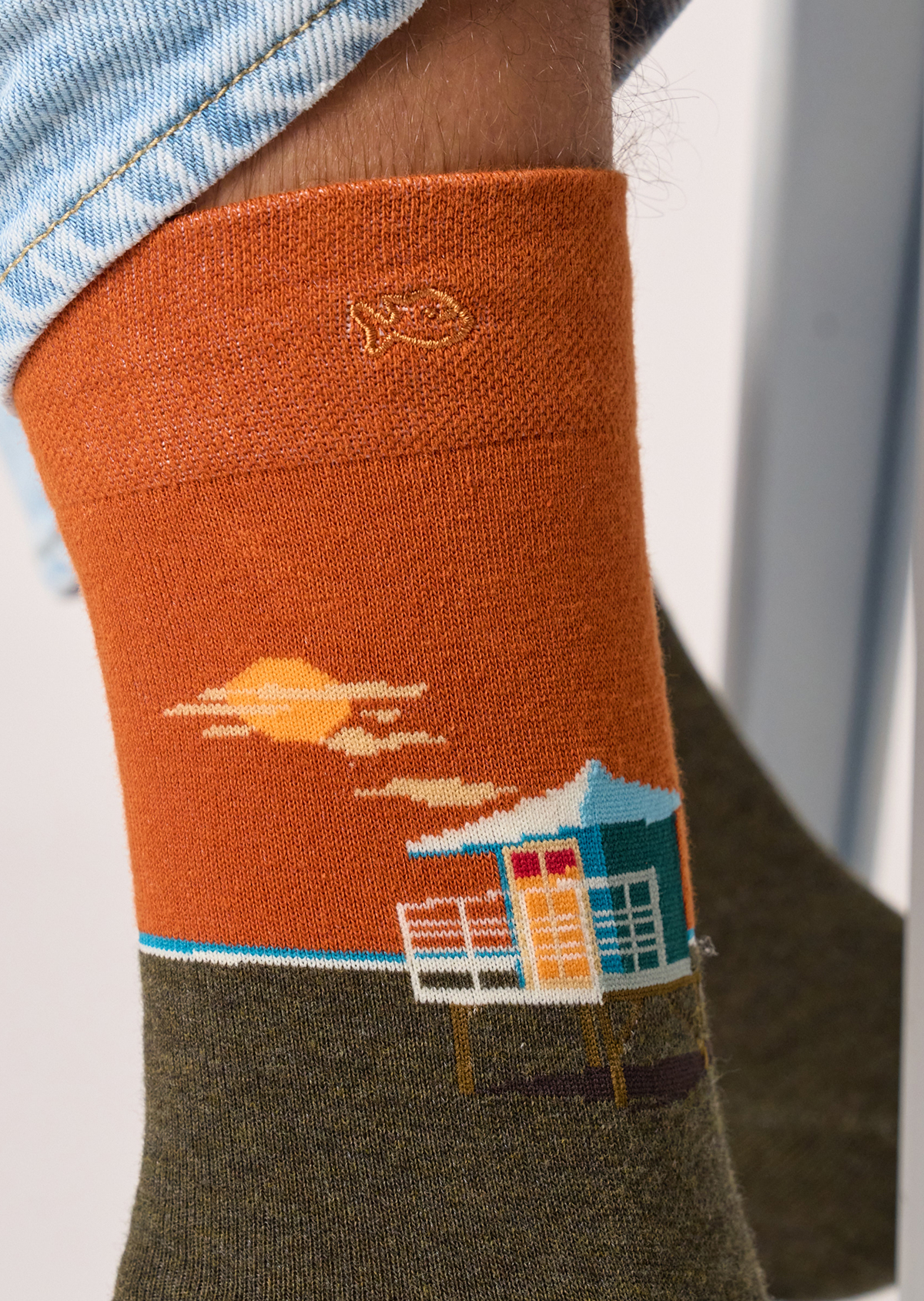 Chaussettes en coton peigné à motifs BILLYBELT Kaki