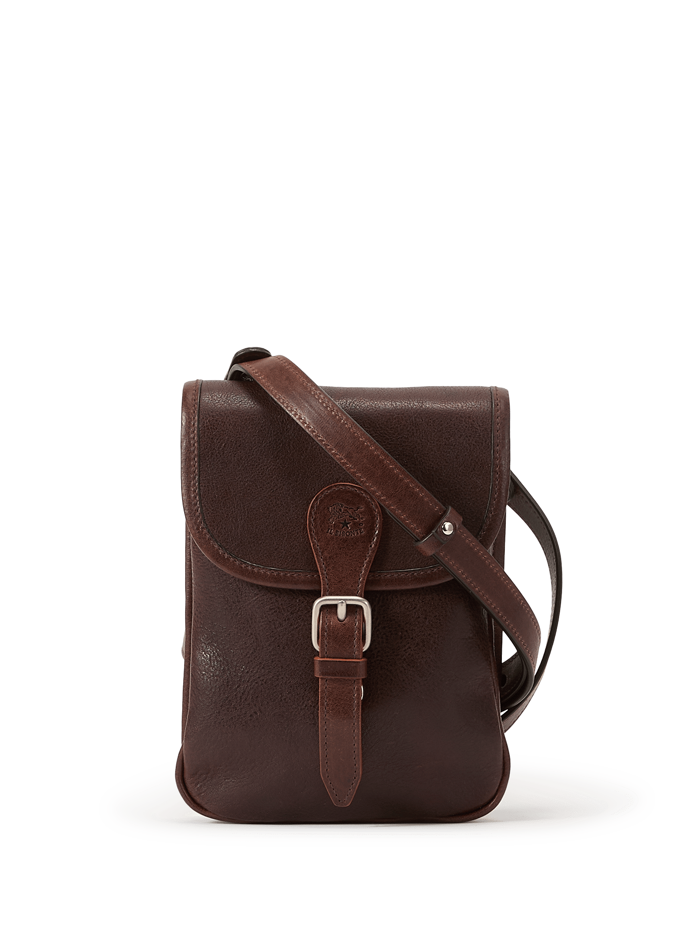 Sac à main porté croisé en cuir IL BISONTE Marron