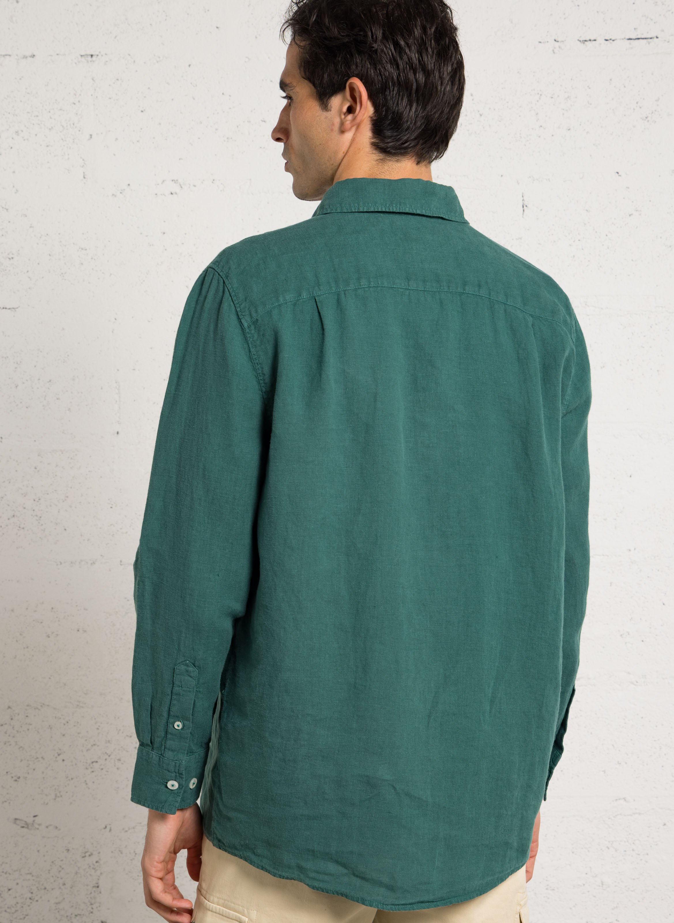 Chemise coupe confort col classique en lin ARMOR-LUX Vert
