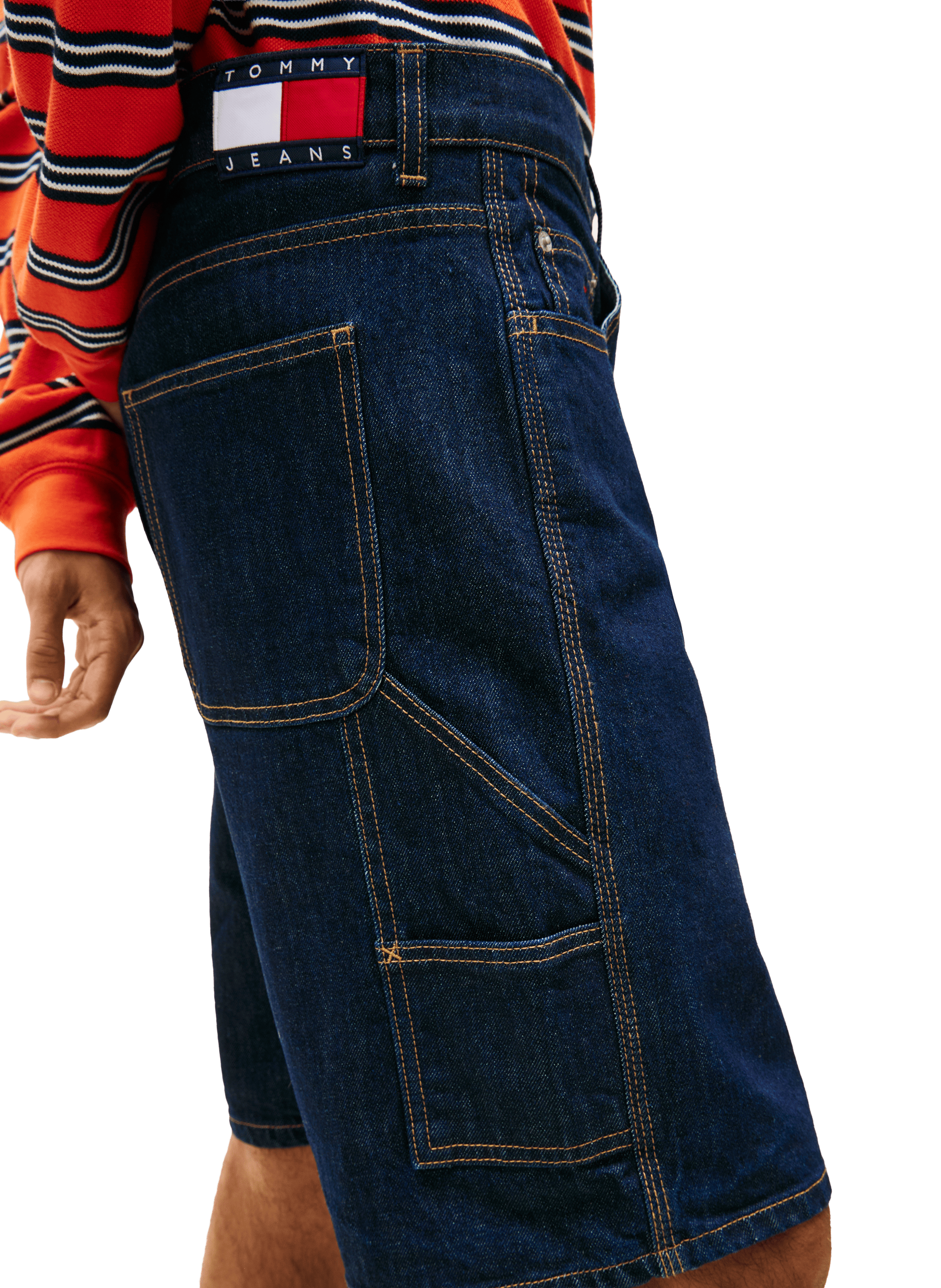 Straight cotton denim Bermuda shorts TOMMY HILFIGER Blue