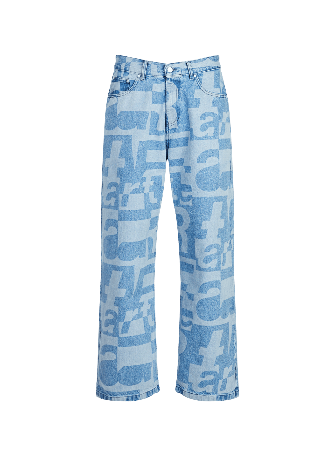Cotton jeans with all-over logo print ARTE ANTWERP Blue