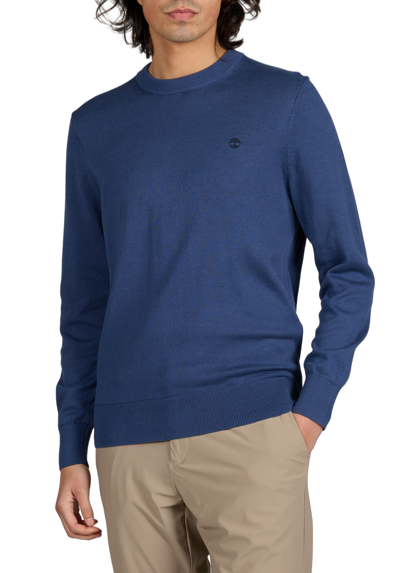 Pull col rond en coton  TIMBERLAND Bleu