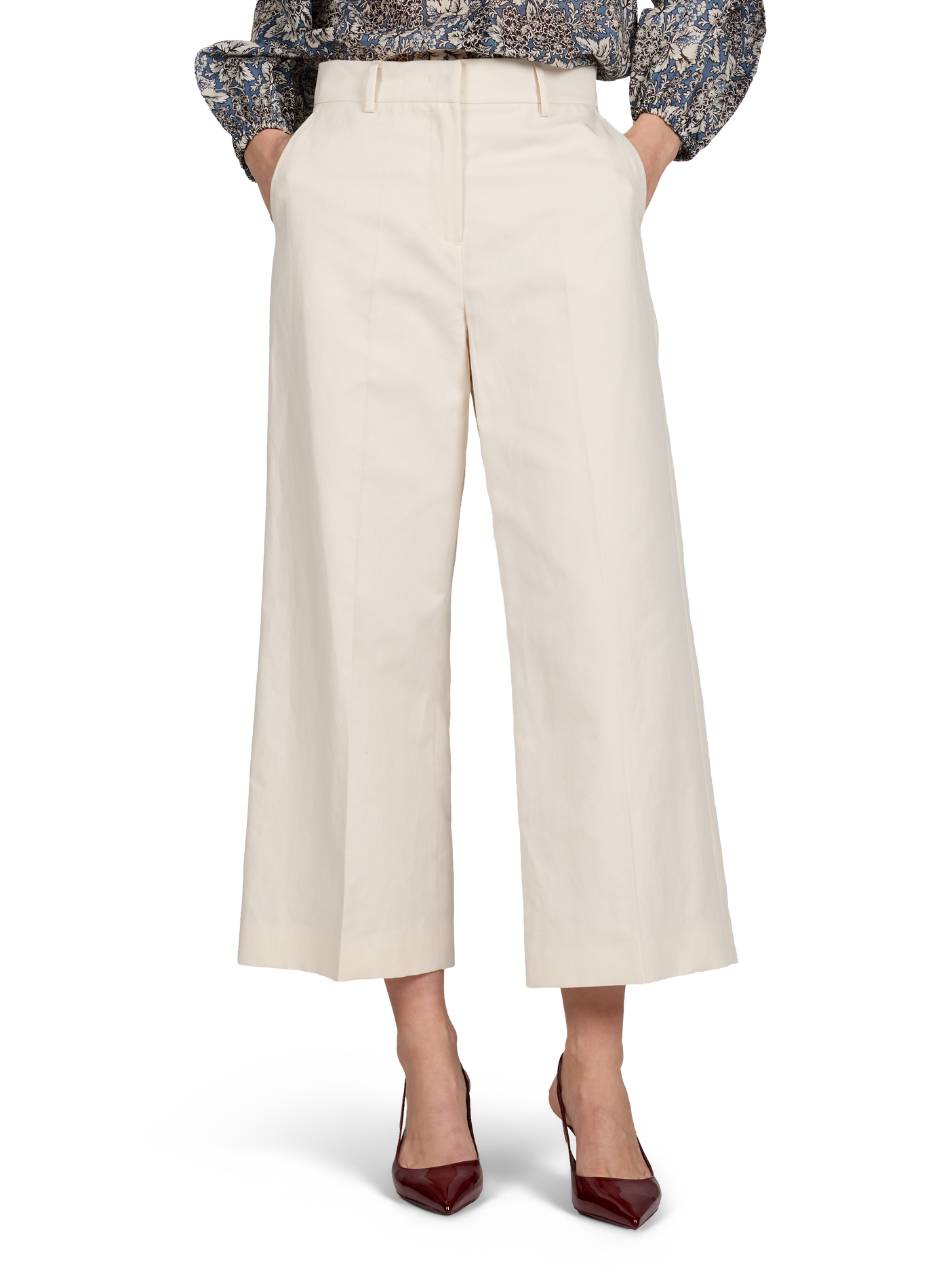 Pantalon large en coton et lin MAX MARA WEEK END Beige