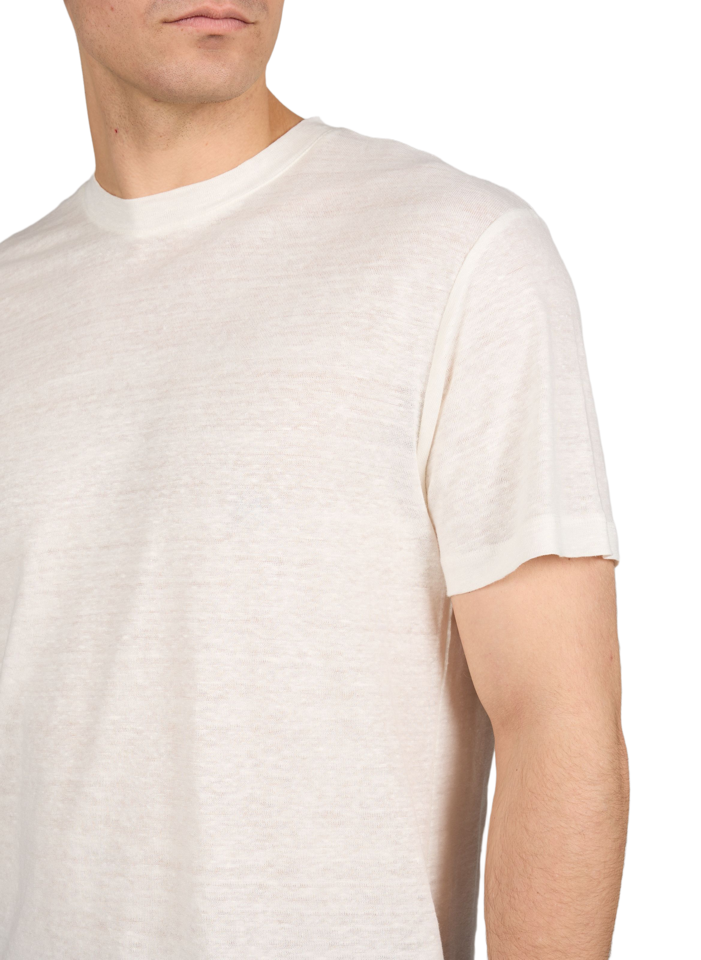 T-shirt col rond en coton AU PRINTEMPS PARIS Beige