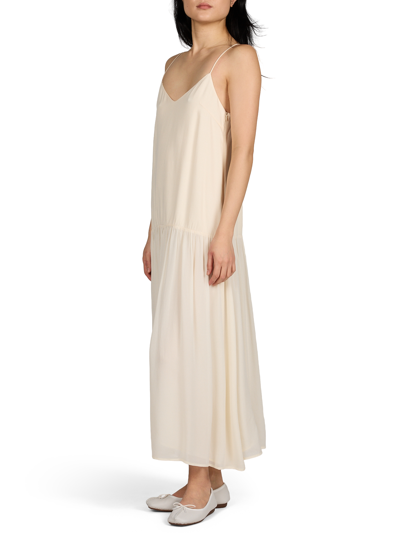 Robe longue col V Carlotta SUNCOO Beige