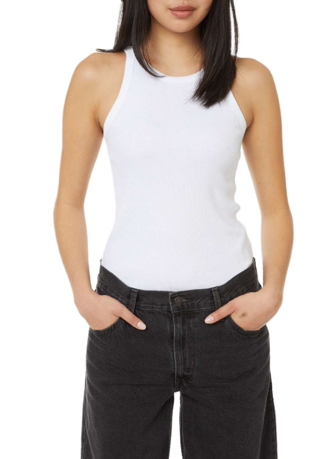 Débardeur côtelé en coton LEVI'S Blanc