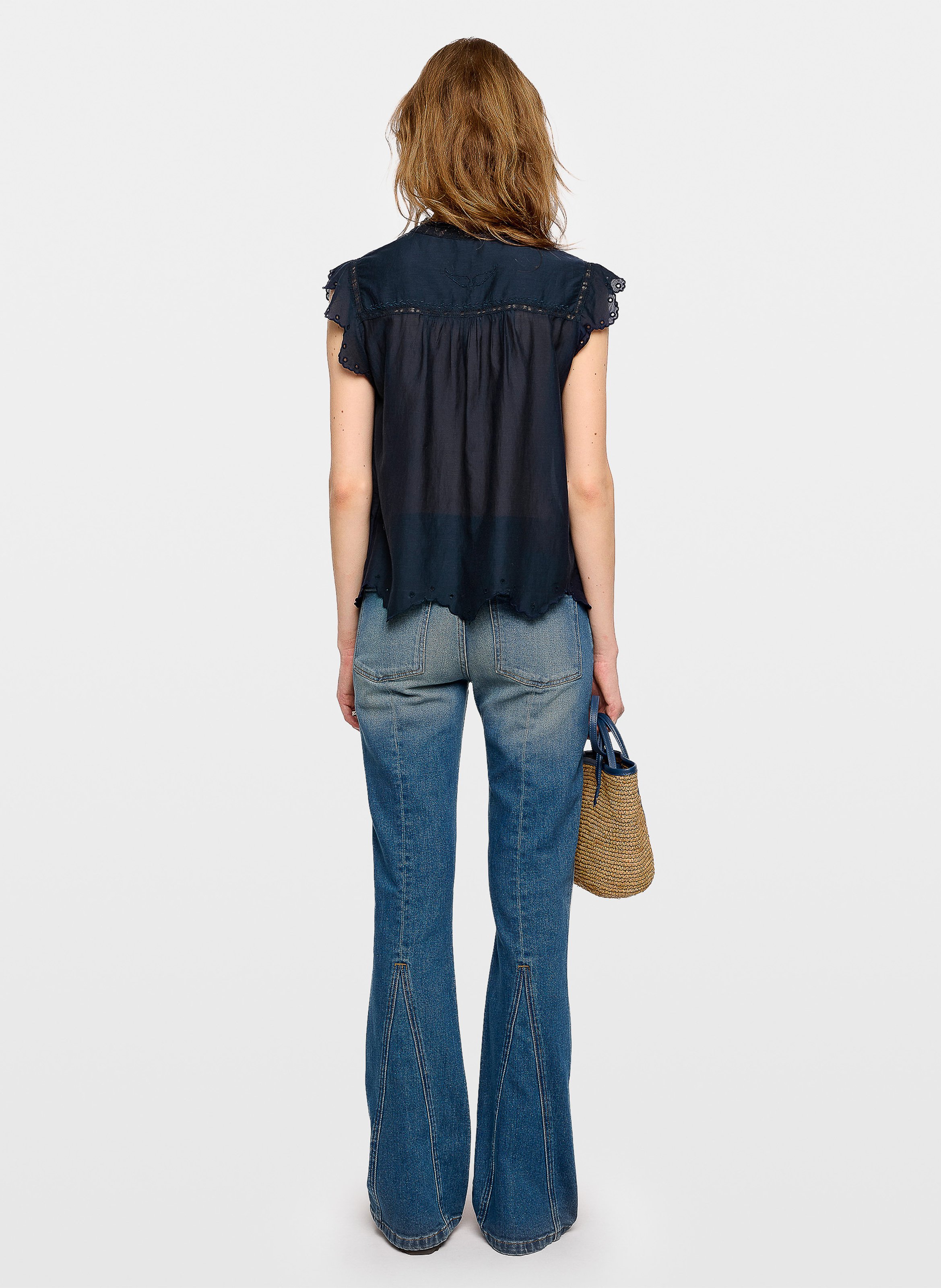 Round neck cotton top tika ZADIG&VOLTAIRE Blue