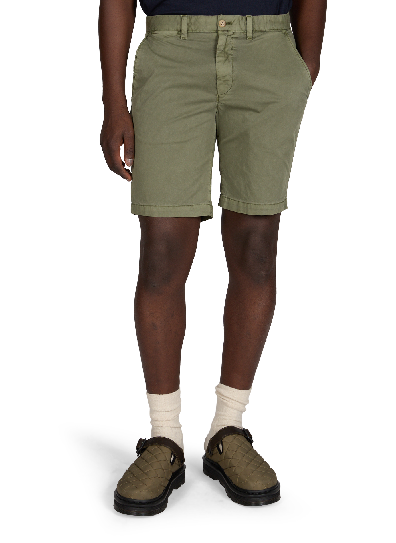 Short in blended cotton Green