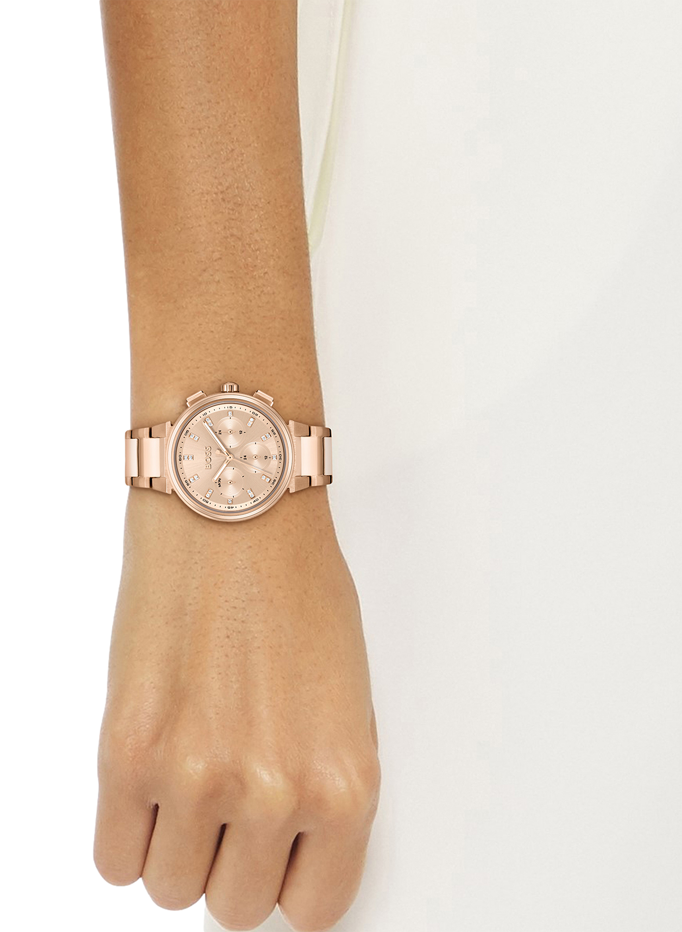 Montre quartz One en acier inoxydable BOSS MONTRES Doré