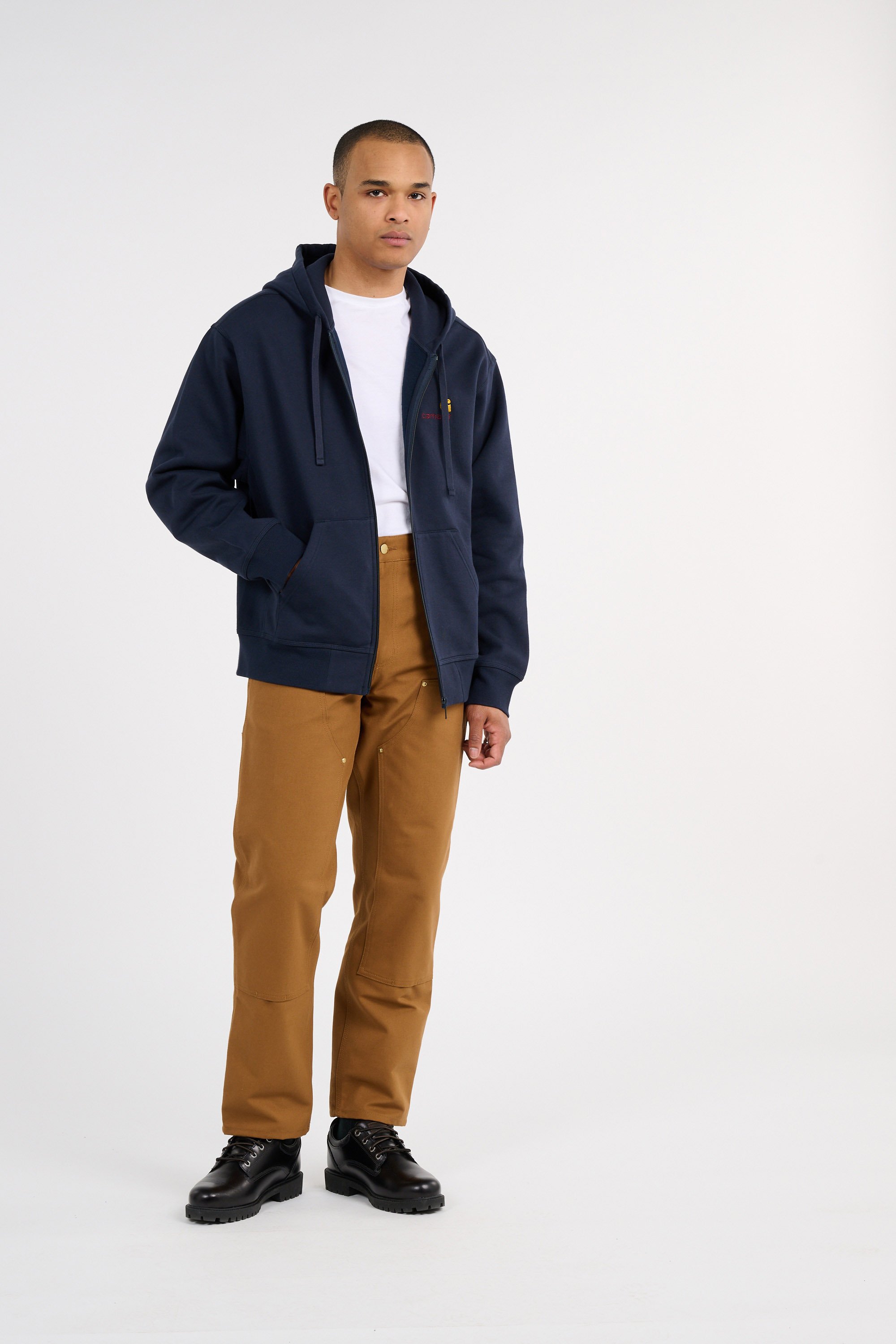 Sweatshirt zippé hooded american script CARHARTT WIP Bleu