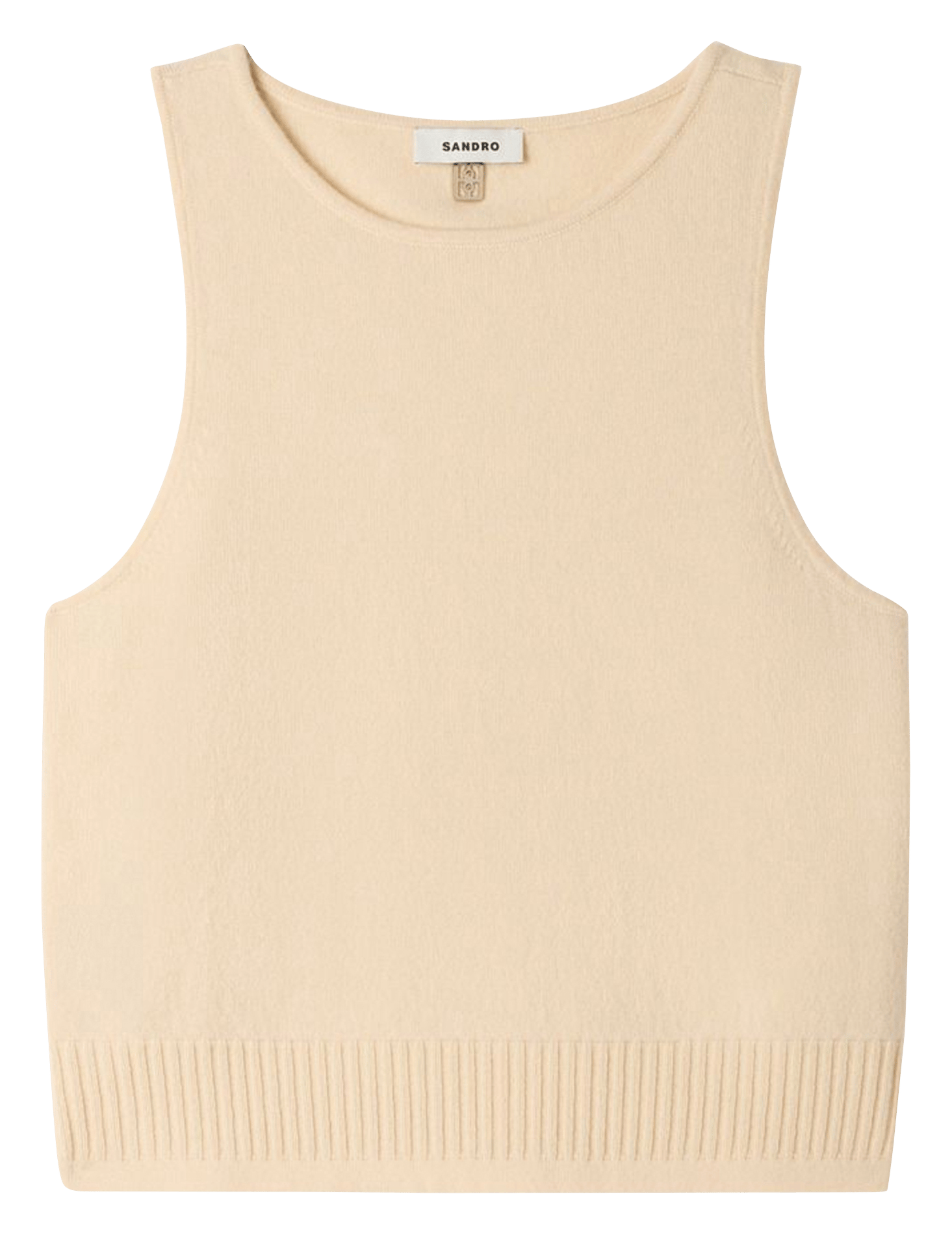 Débardeur col rond en laine mélangée SANDRO Beige