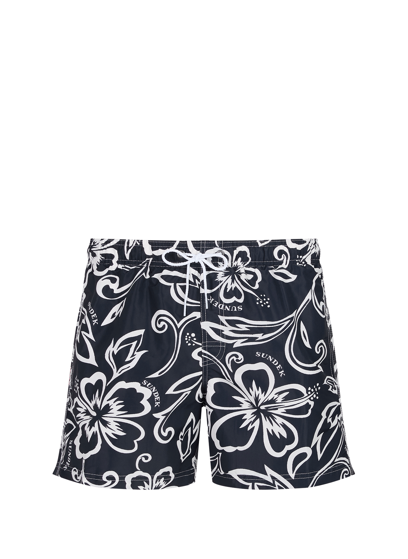 Short de bain imprimé à bandes contrastantes SUNDEK Bleu