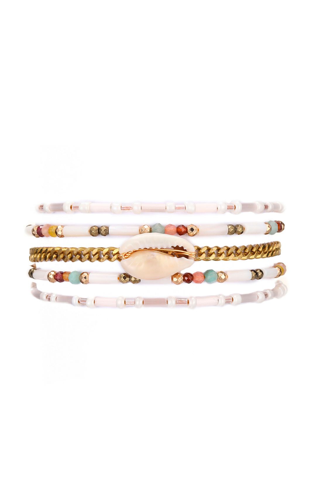 Manchette bracelet multiliens nusa HIPANEMA Blanc