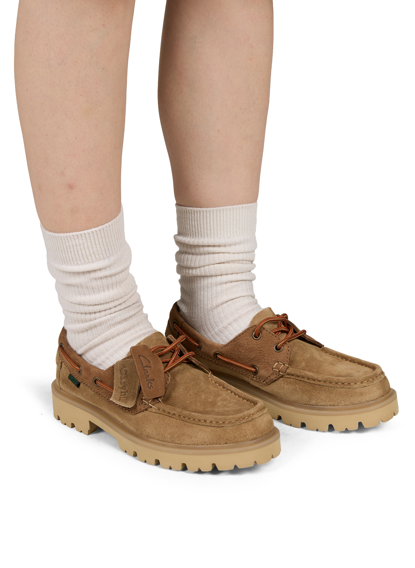 Calfskin leather loafers CLARKS Brown