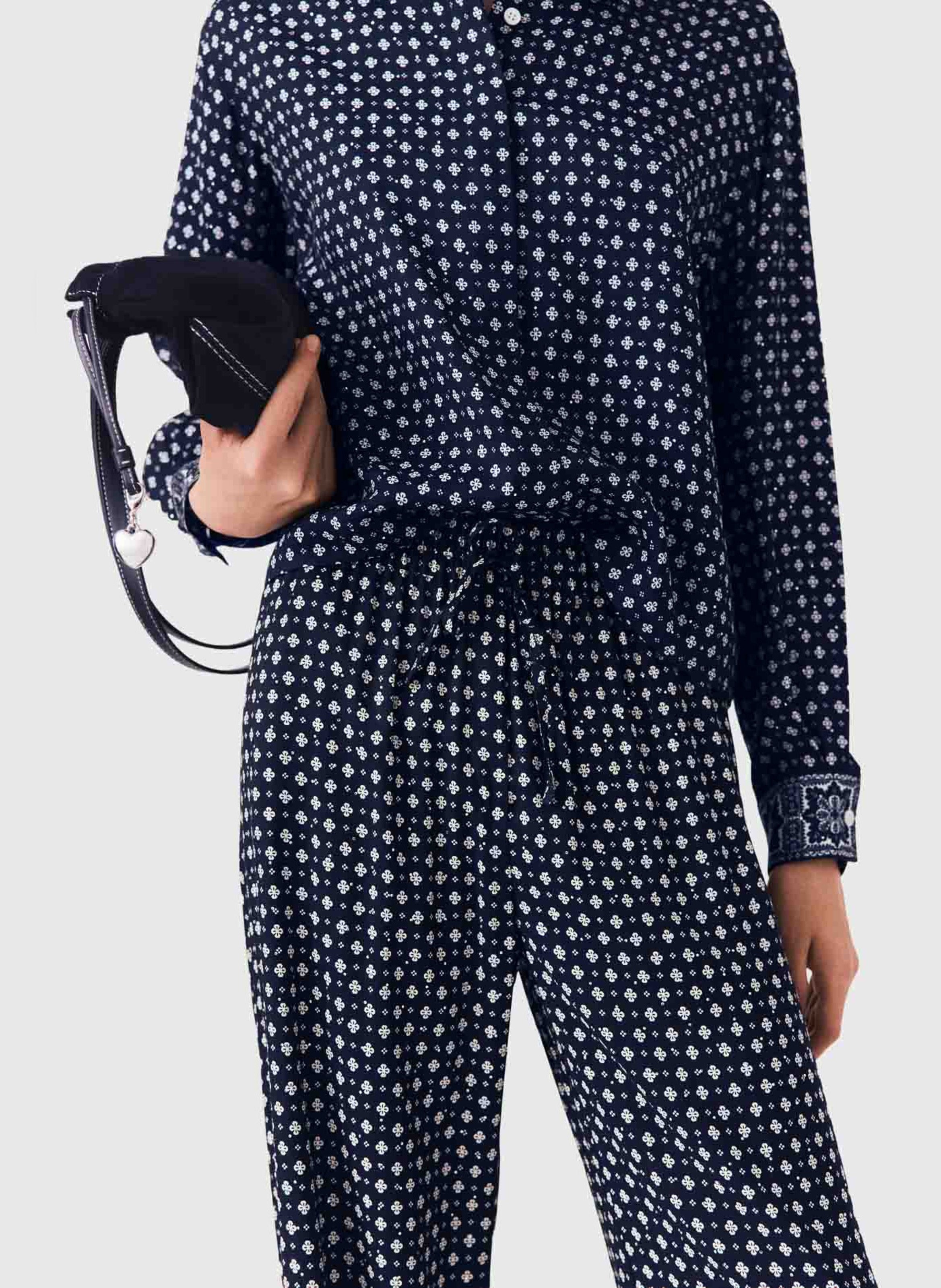 Pantalon large à pois MAJE Bleu