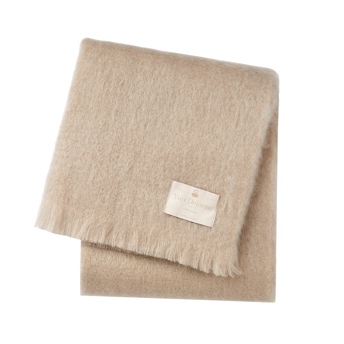 Plaid en mohair, mohair YVES DELORME Marron