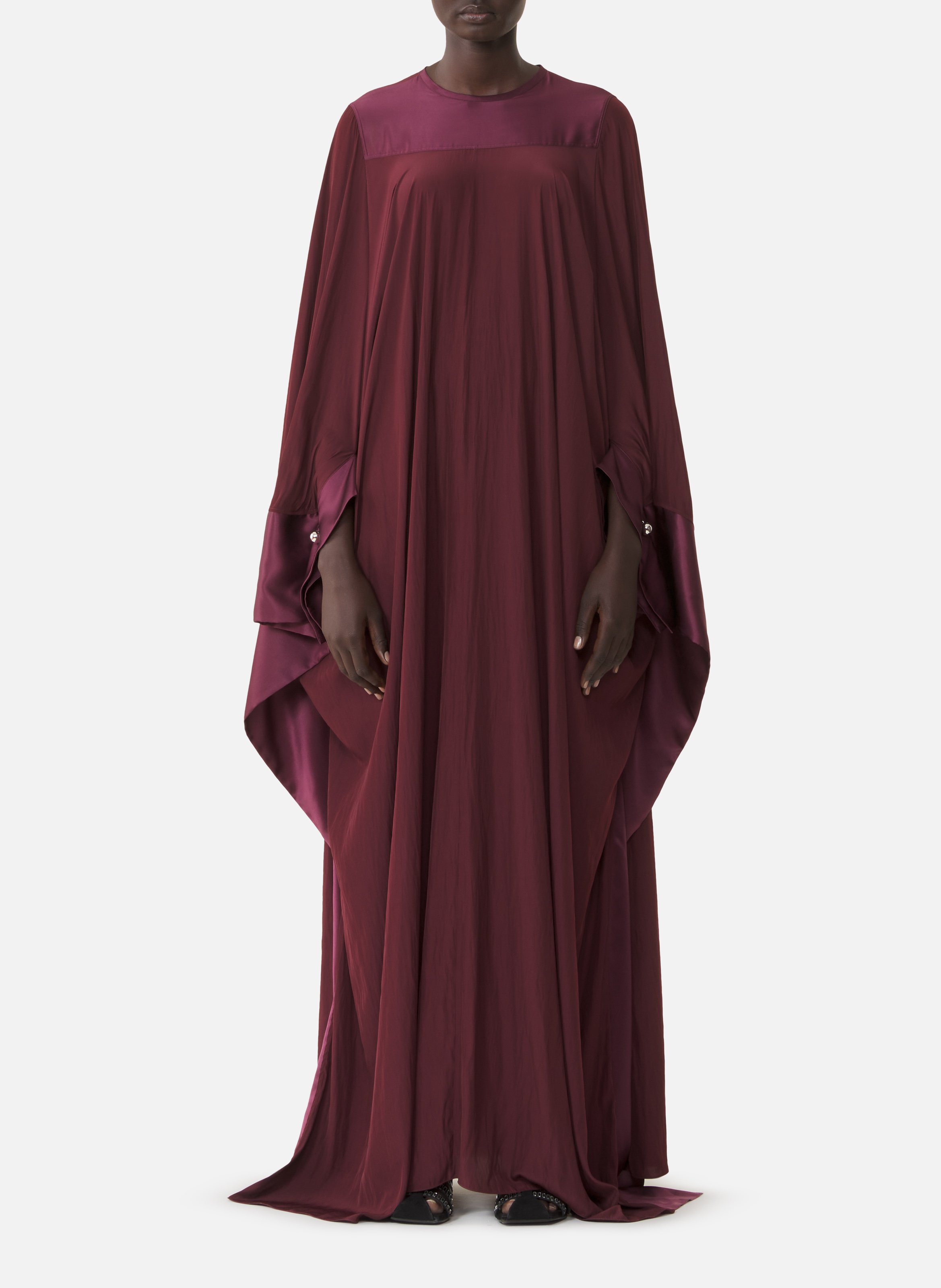 Robe ample longue en charmeuse LANVIN Rouge