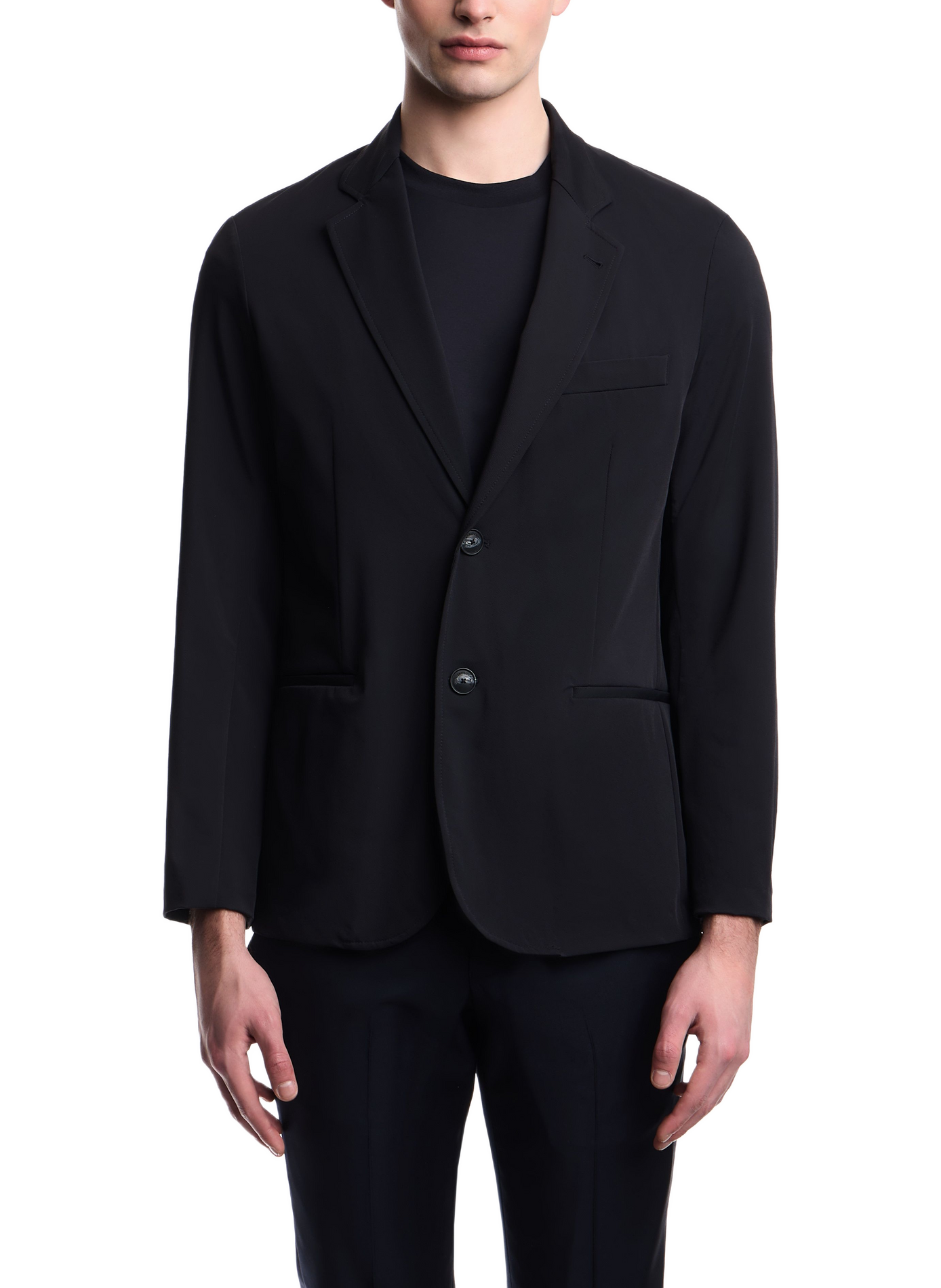 Solid straight blazer EMPORIO ARMANI Blue