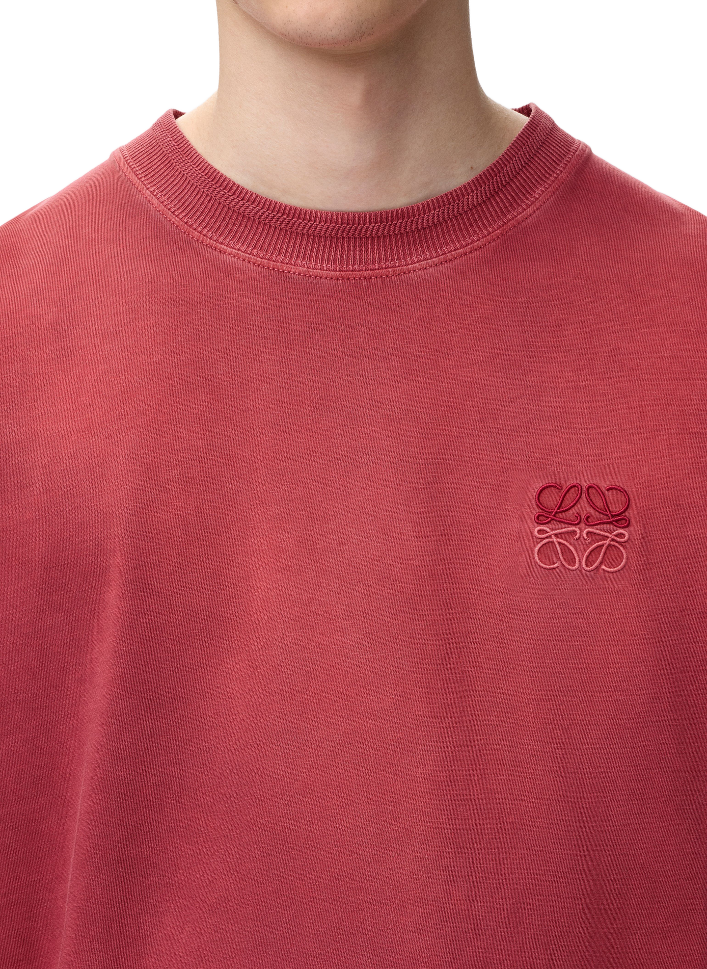 Klassisches T-Shirt mit kurzen Ärmeln aus Baumwolle LOEWE Rot