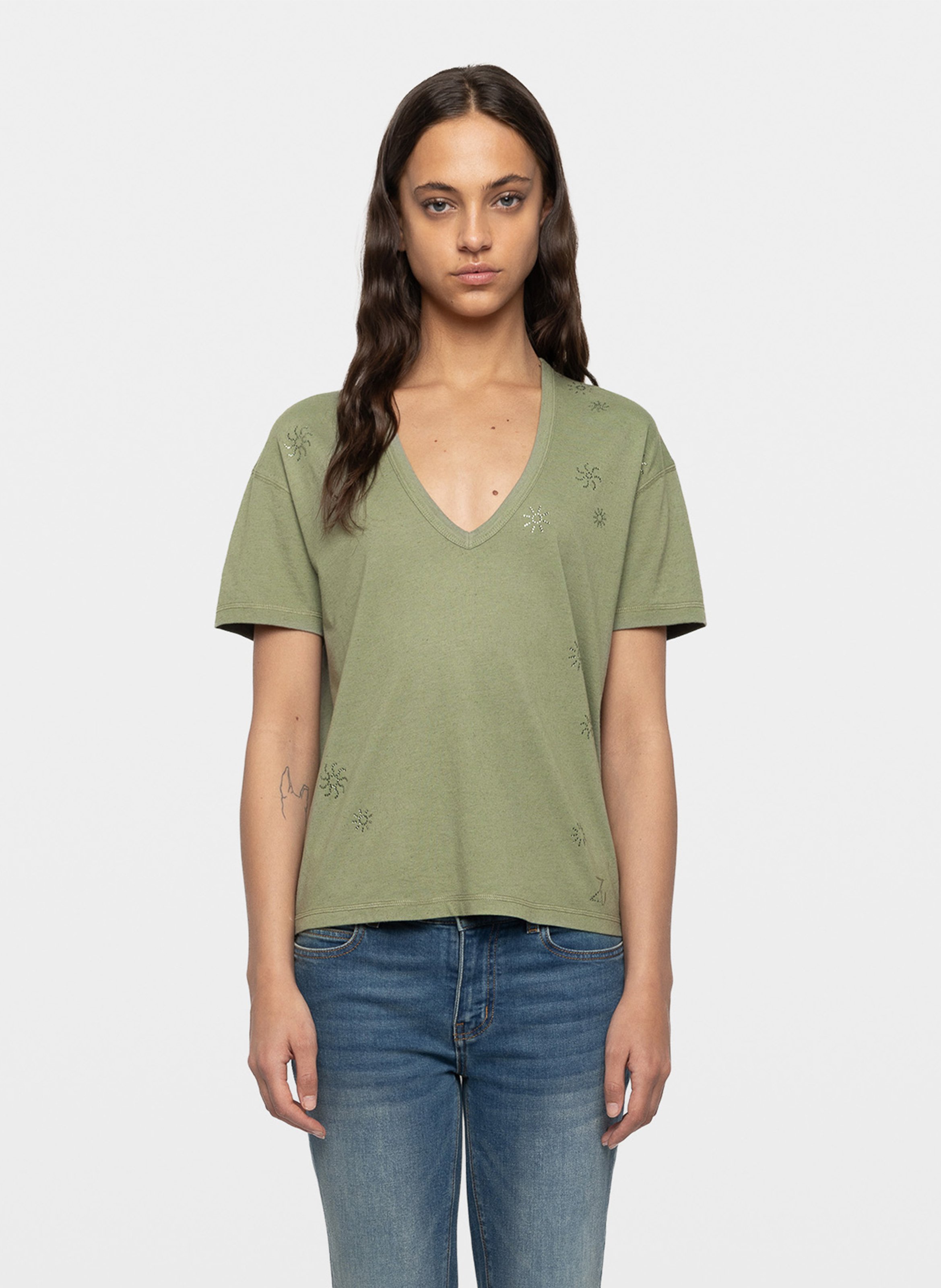 Tee-shirt col v marta ZADIG&VOLTAIRE Vert
