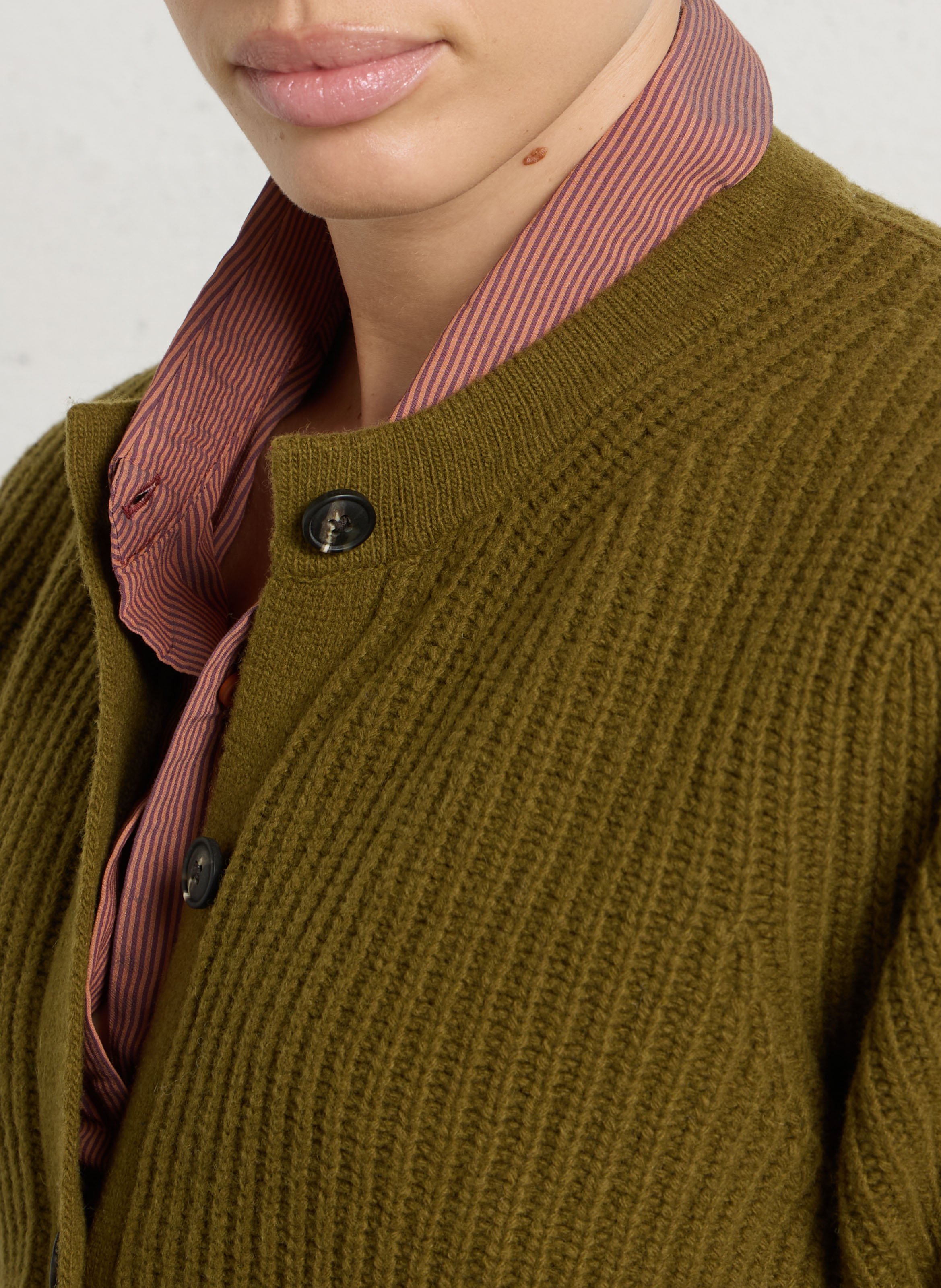 Gilet droit en maille en laine mélangée heritage ARMOR-LUX Vert
