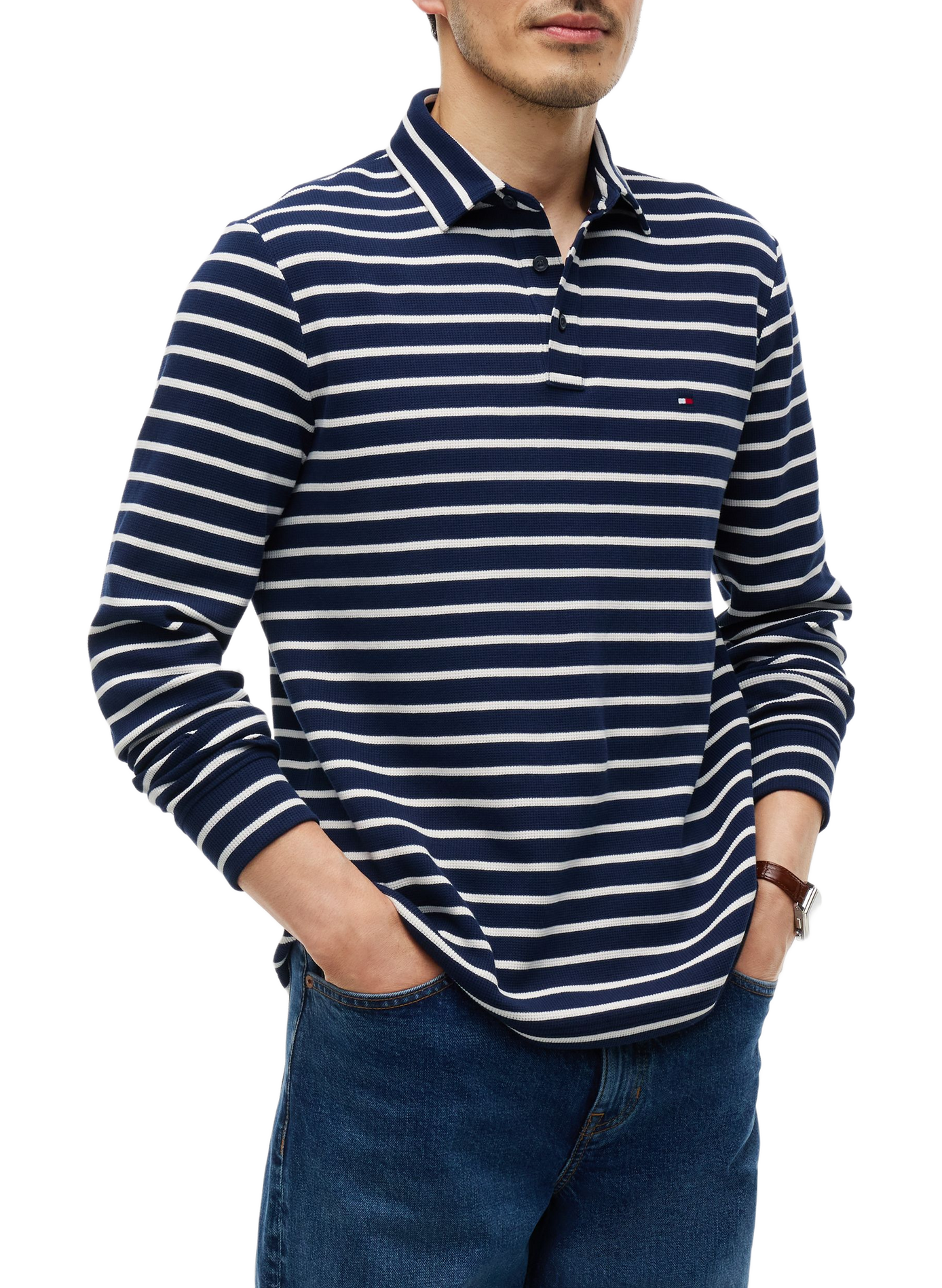 Polo manches longues rayé TOMMY HILFIGER Multicolore