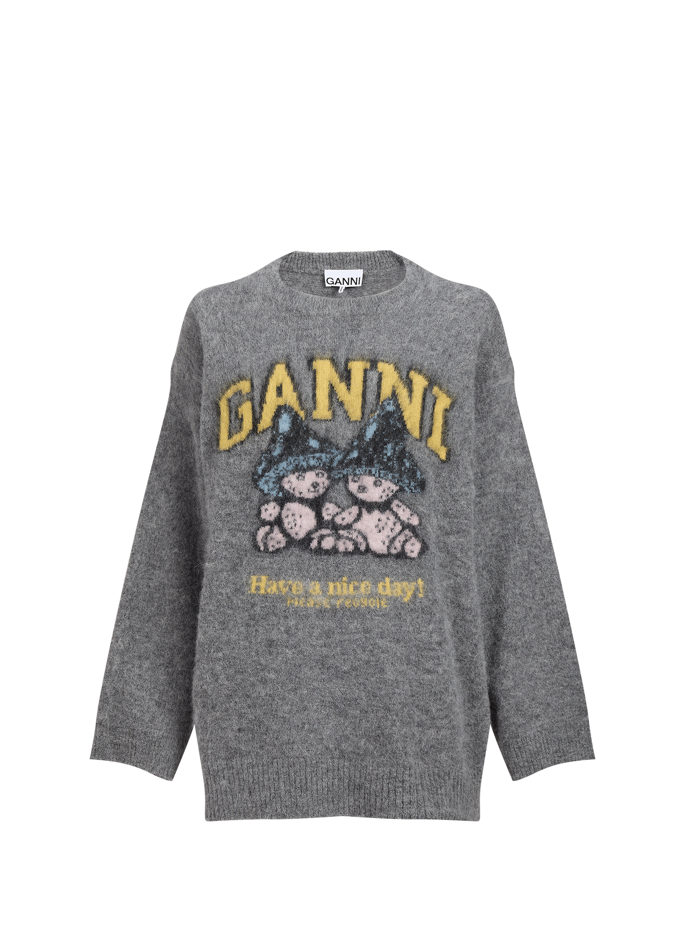 Oversized wool-blend jumper GANNI Grey