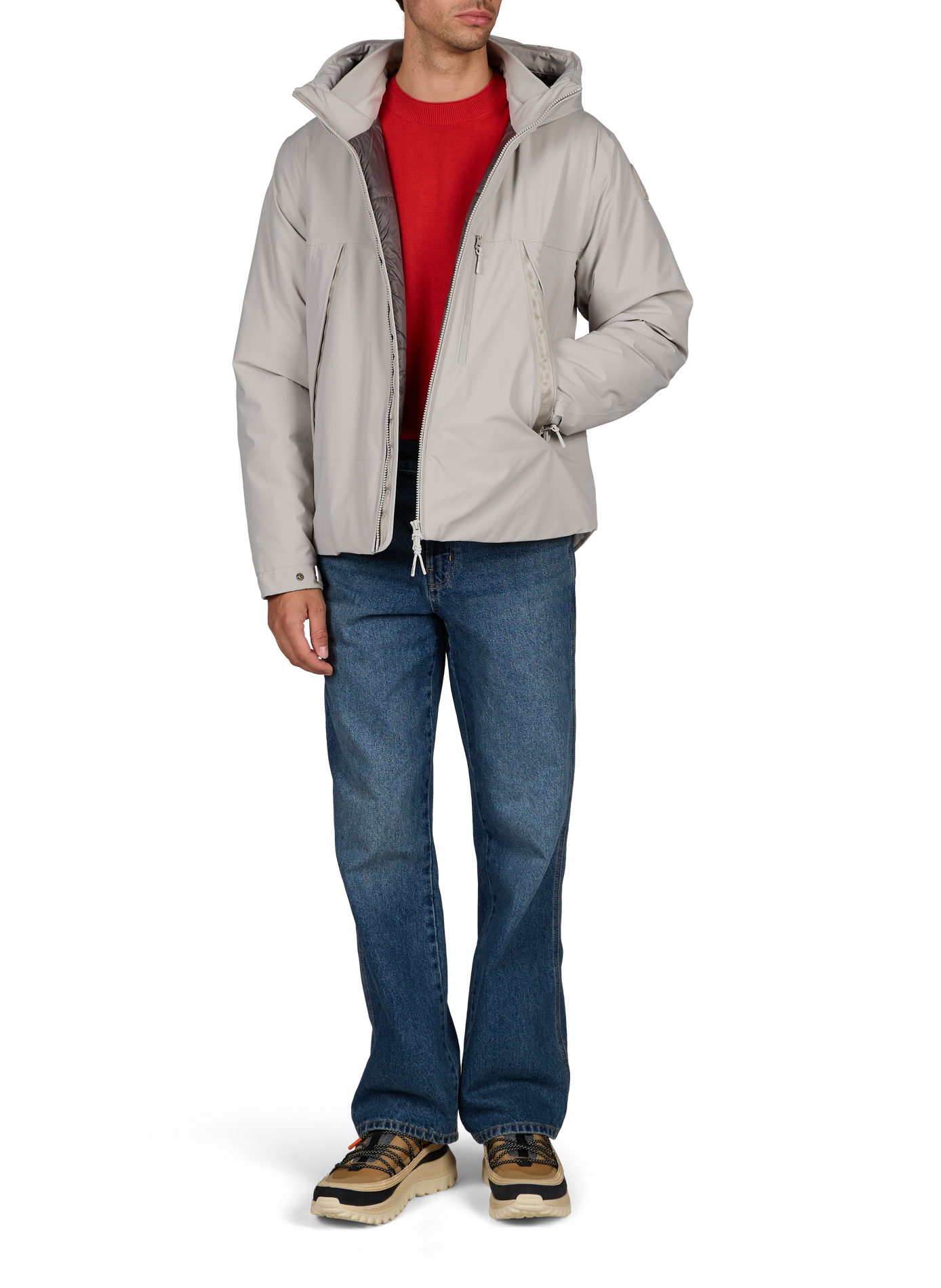 Straight round neck sweater in blended cotton PARAJUMPERS Red