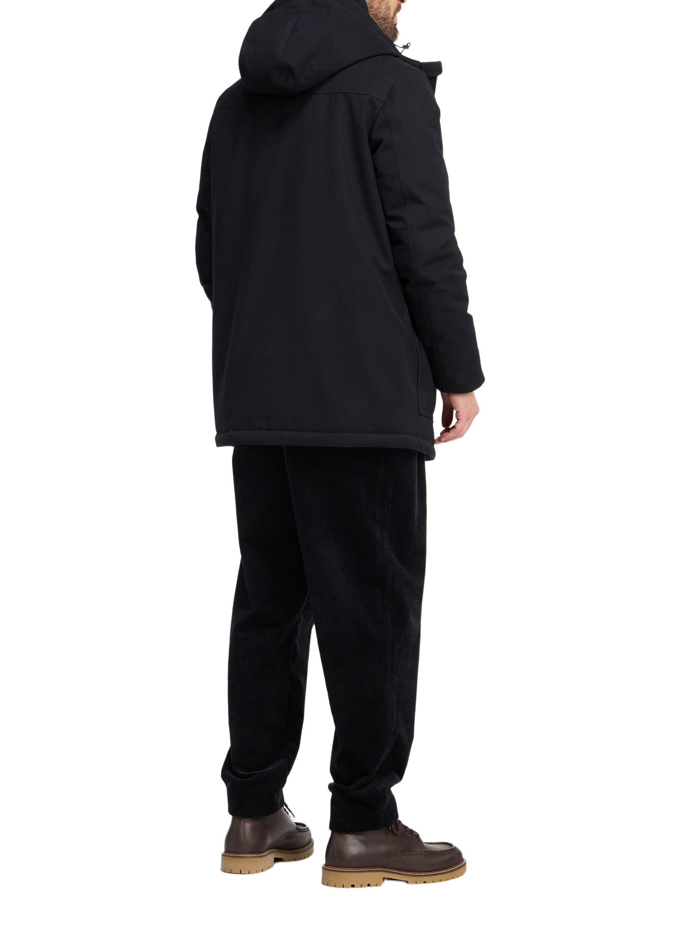Straight hooded parka EDEN PARK Black