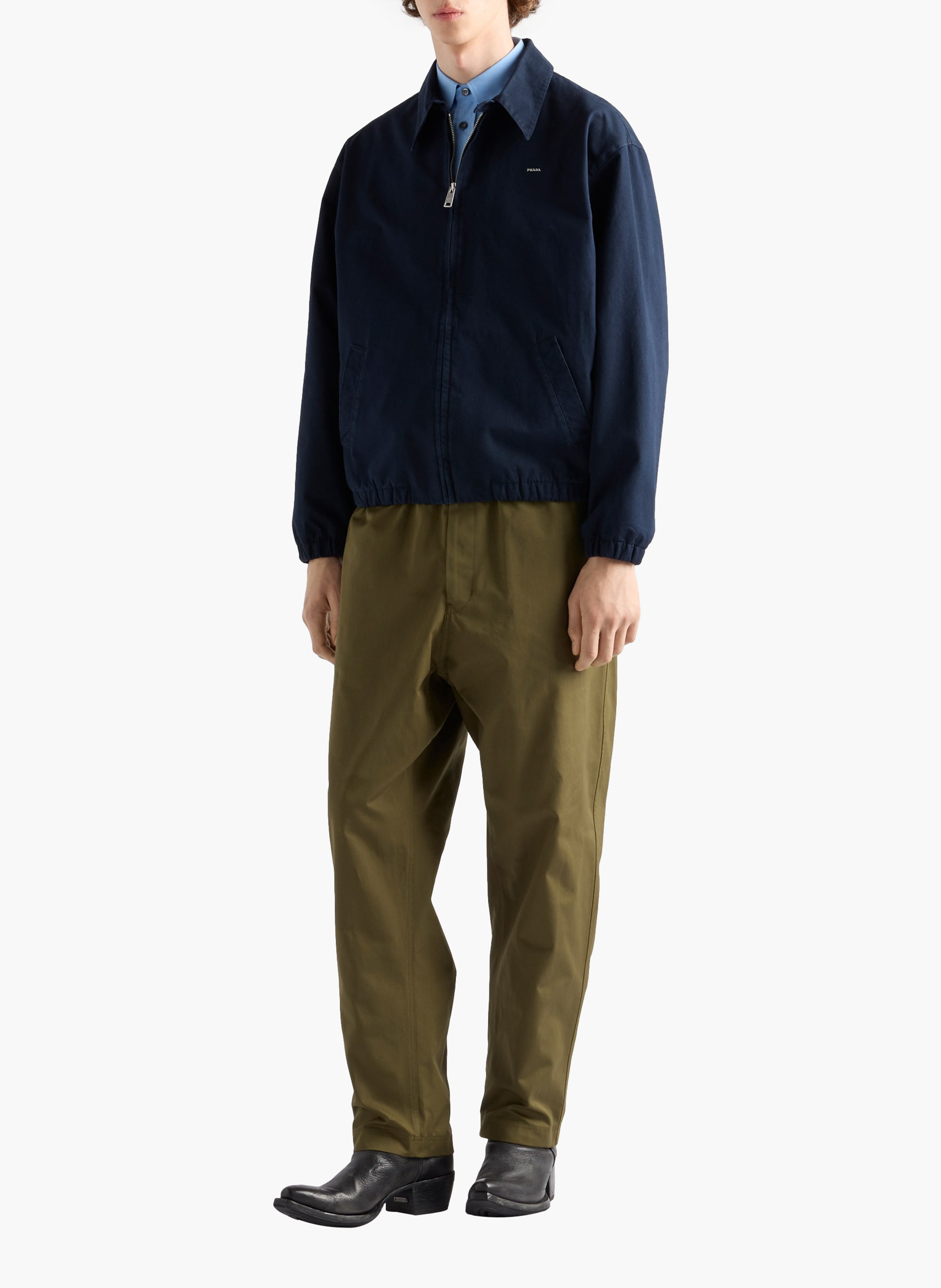 Chemise en coton PRADA Bleu