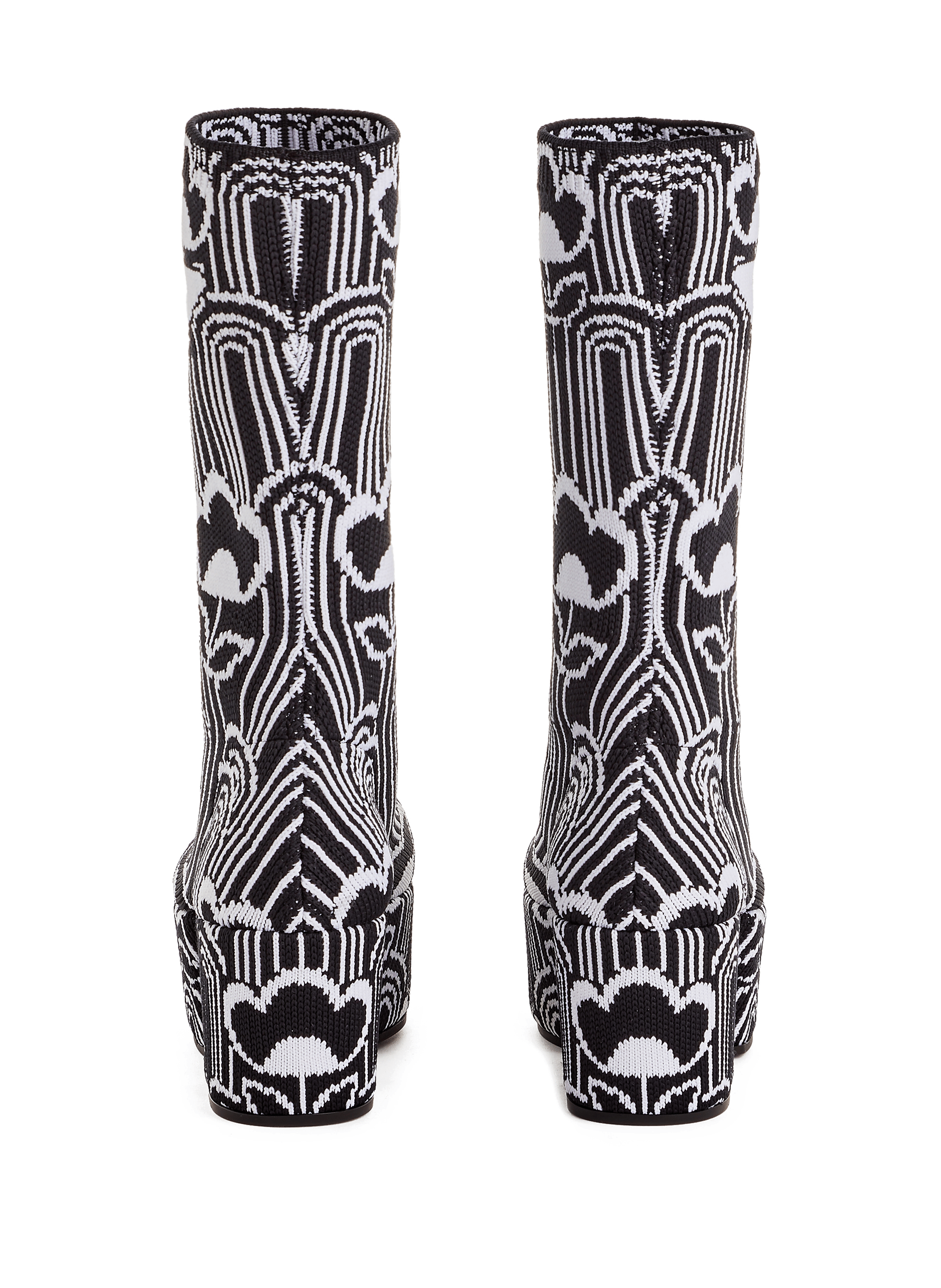 Floral ankle boots PRADA Black