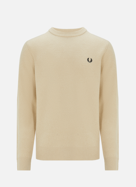 Beige wool knitted sweaterFRED PERRY 