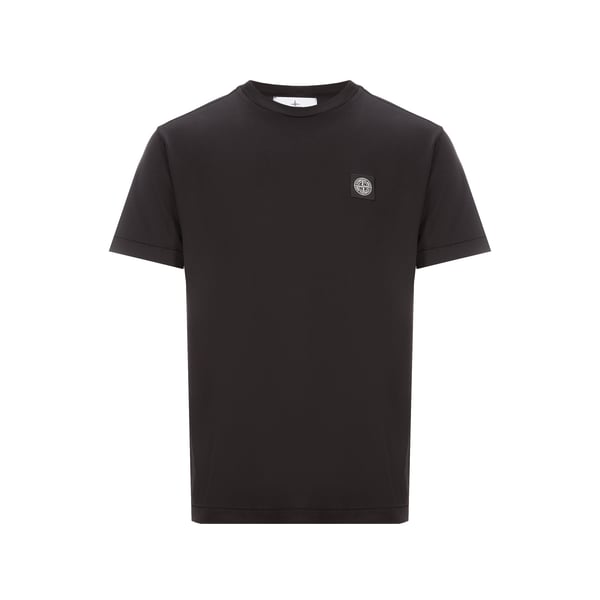 Stone Island Sage Green Cotton Jersey T-shirts In Black