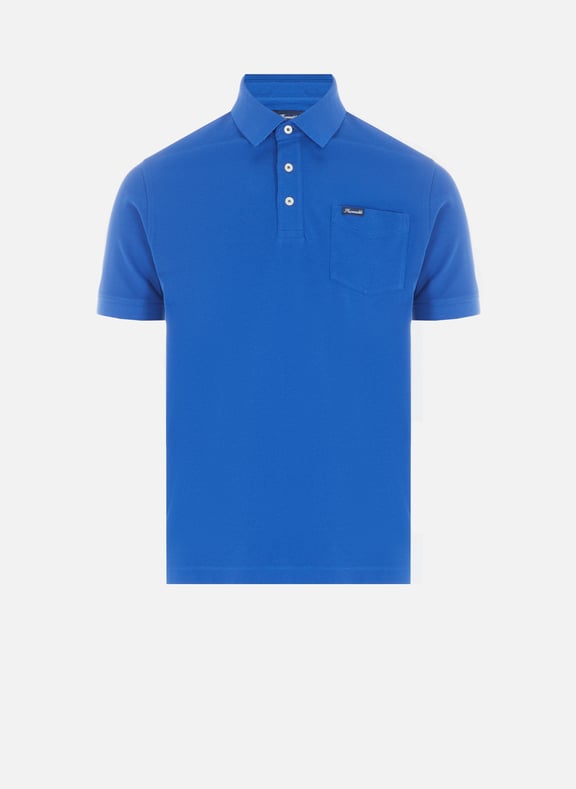 Polo uni en coton Bleu by FACONNABLE FACONNABLE Polo uni en coton Bleu