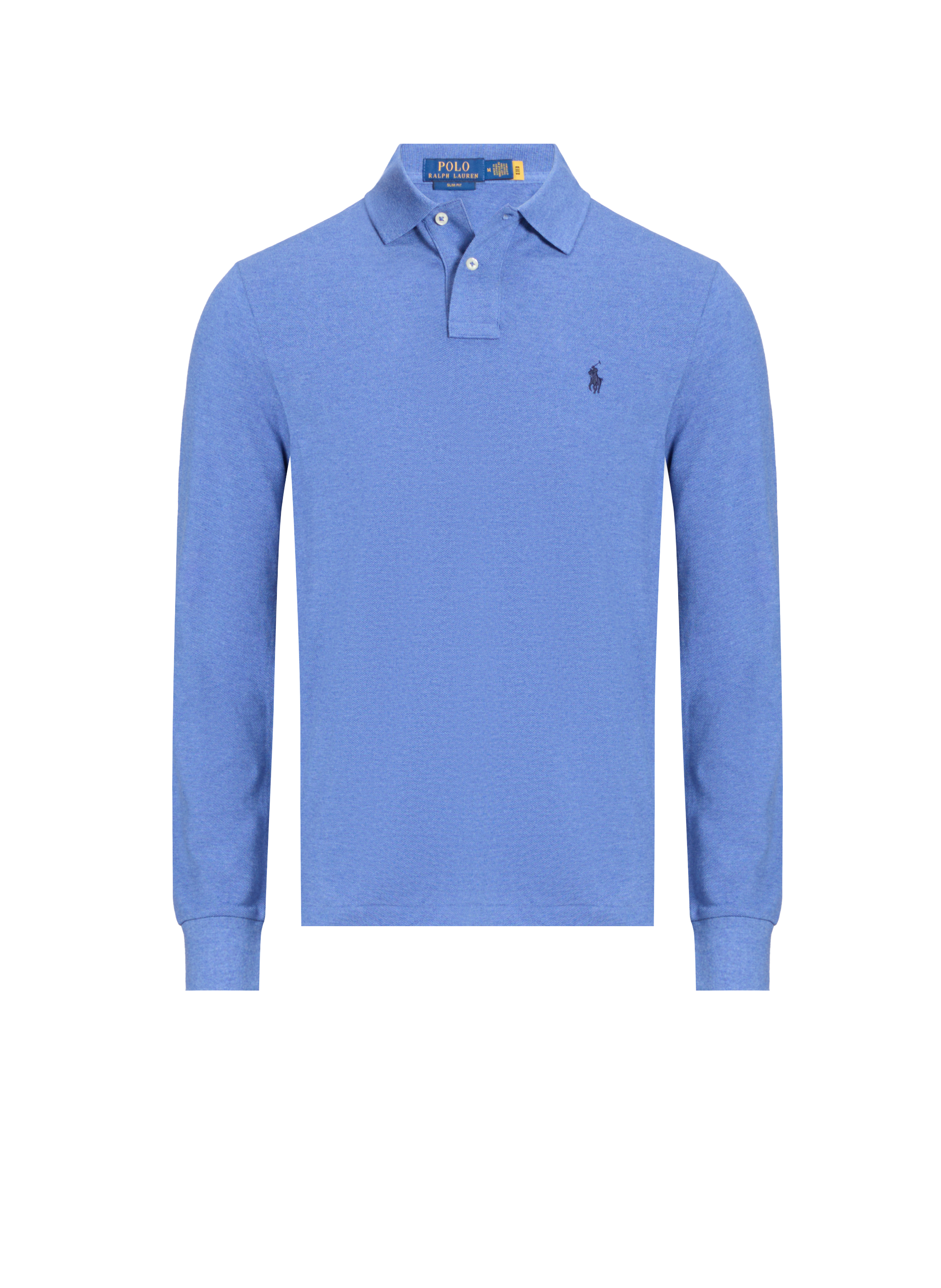 Long-sleeved cotton piqué polo shirt POLO RALPH LAUREN Blue