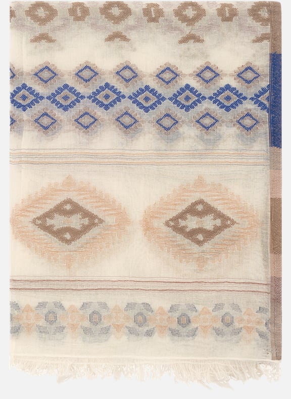 Foulard imprimé et brodé en coton - olga Beige by GERARD DAREL GERARD DAREL Foulard imprimé et brodé en coton - olga Beige