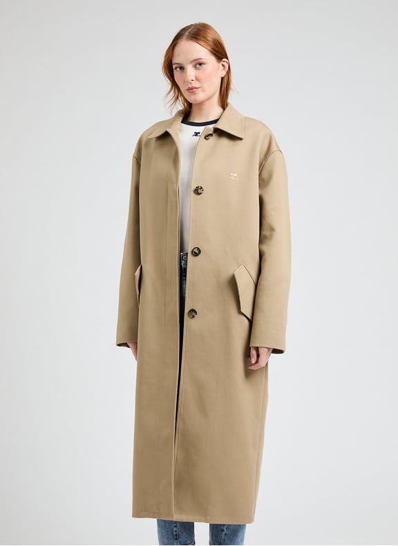 Manteau long en coton mélangé Beige by COURRÈGES COURRÈGES Manteau long en coton mélangé Beige