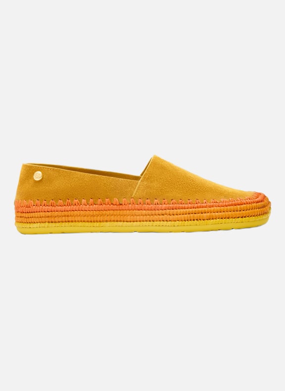 Mocassins Rio en raphia et cuir velours Orange by LOEWE LOEWE Mocassins Rio en raphia et cuir velours Orange