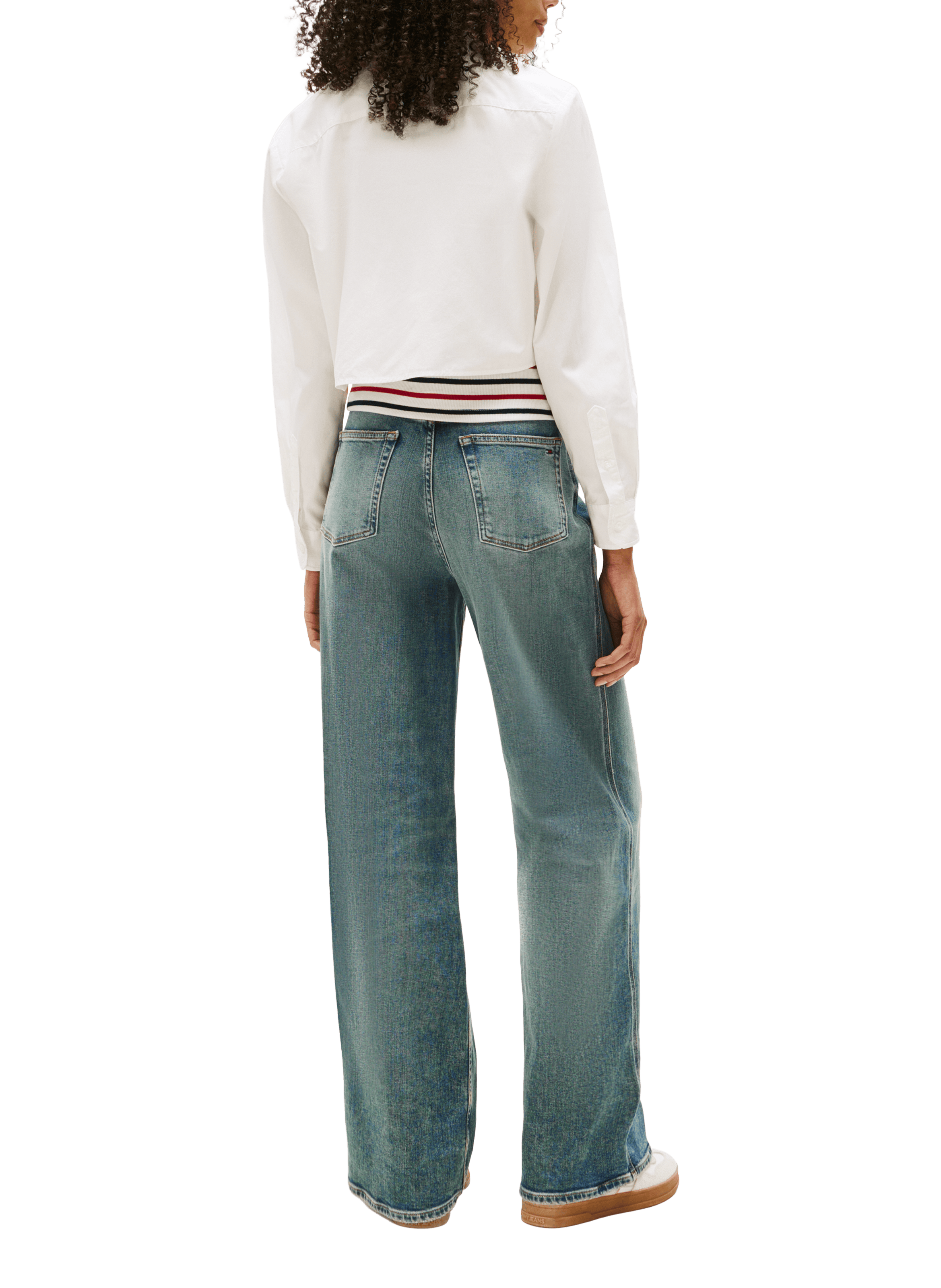 Cropped cotton shirt TOMMY HILFIGER White