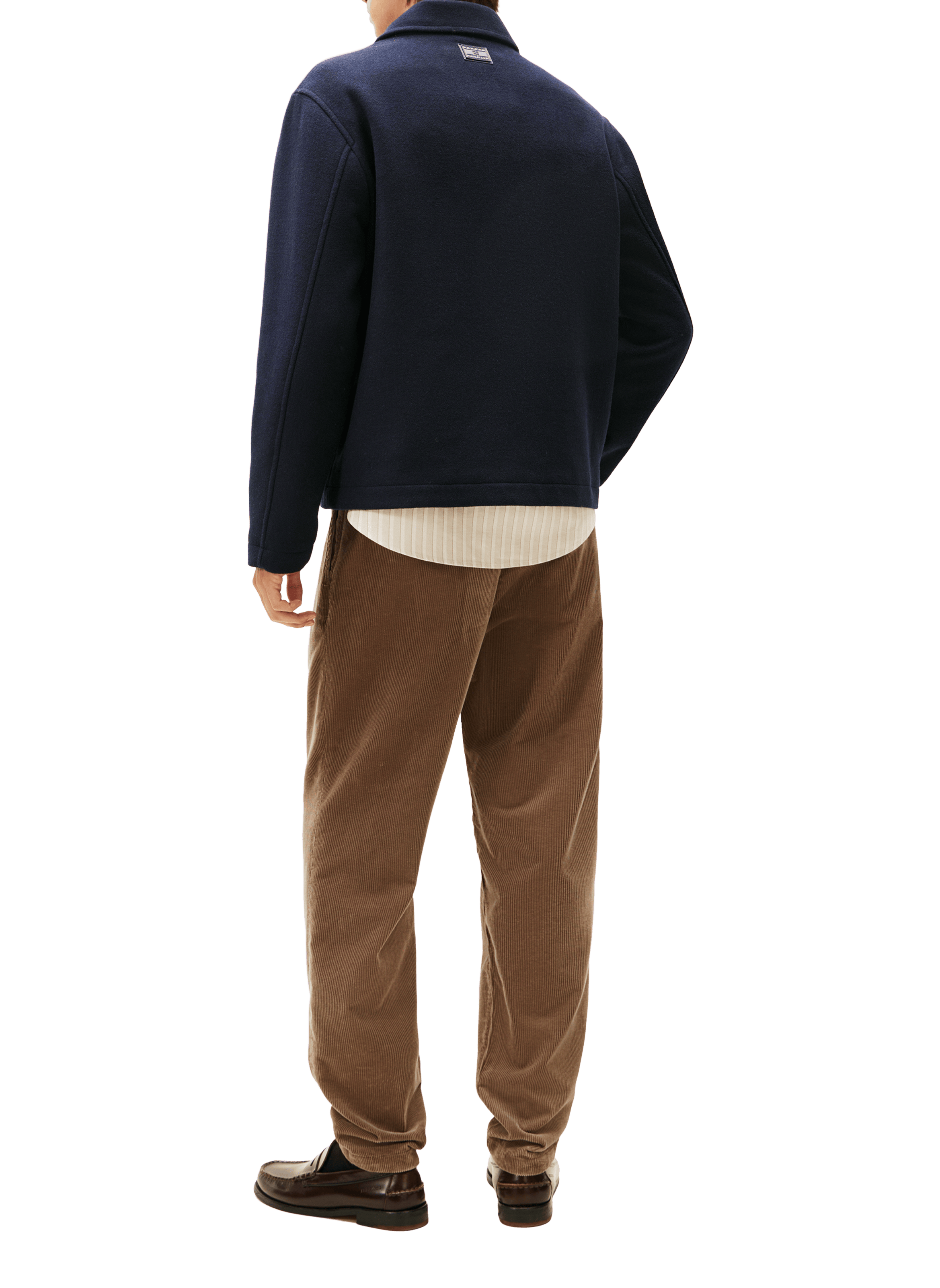 Jacket with classic collar in mixed wool TOMMY HILFIGER Blue