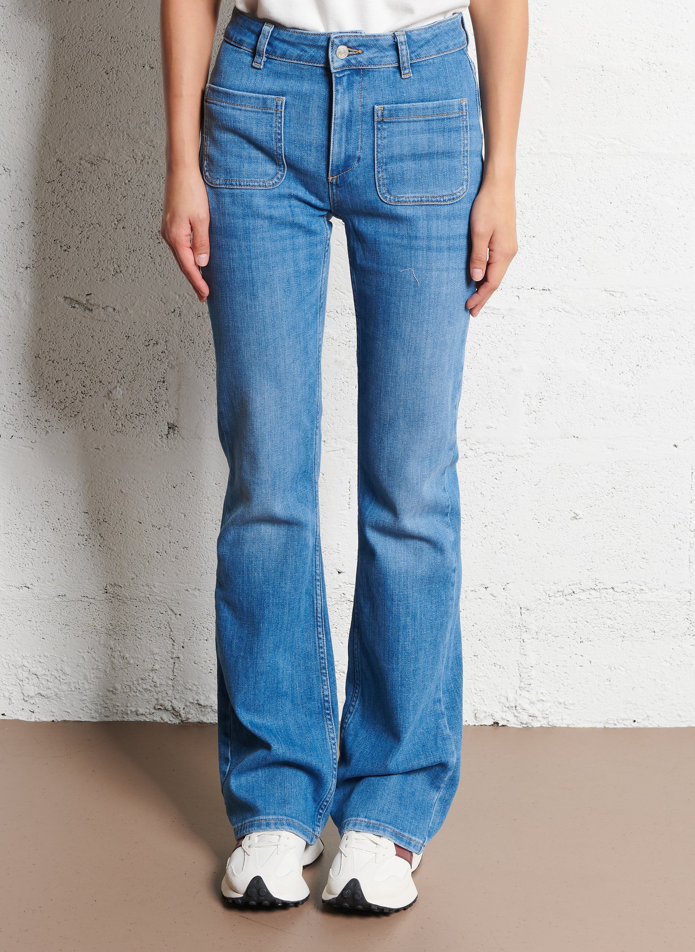 Jean flare en coton mélangé ross BA&SH Bleu