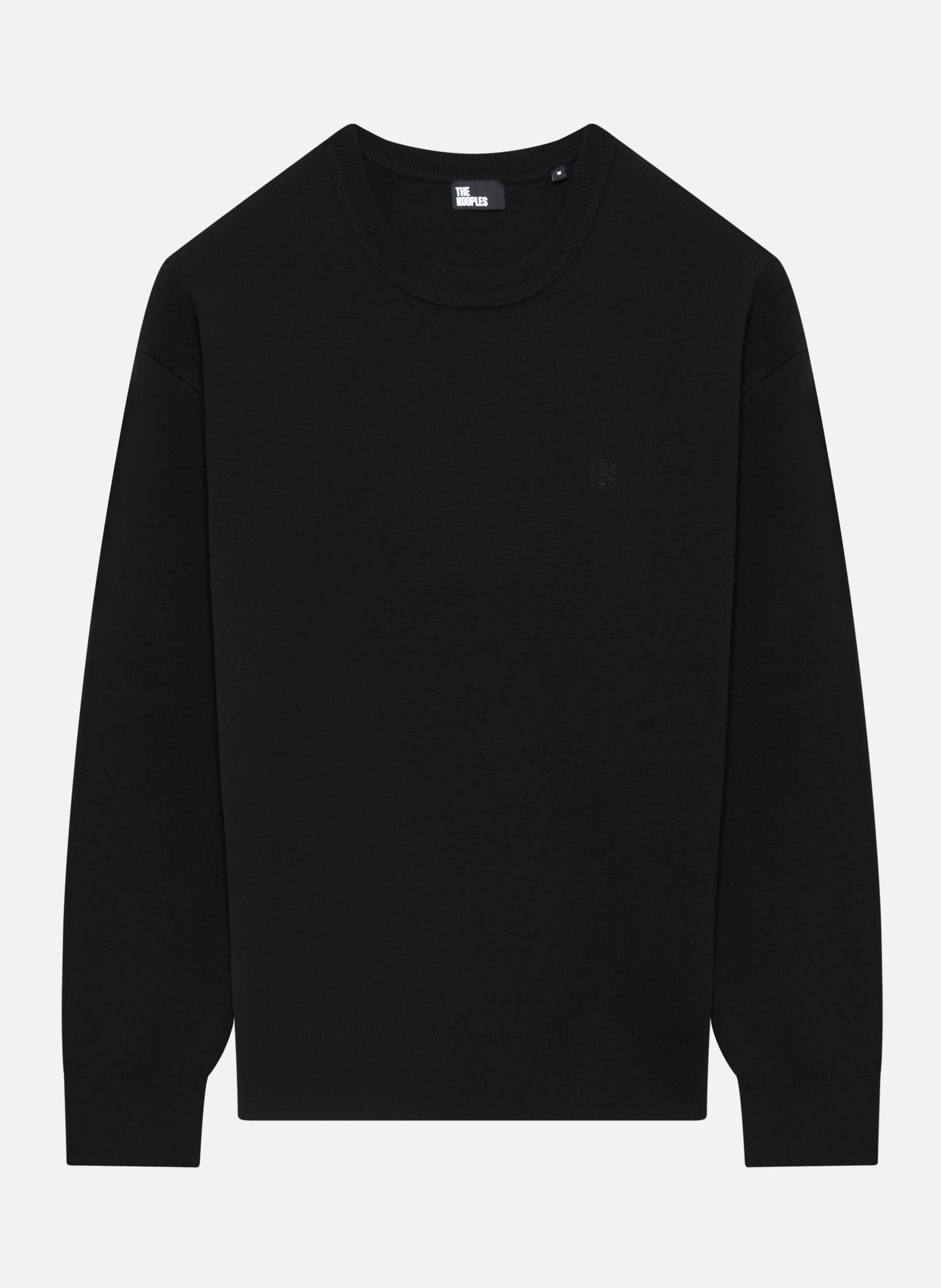 Pull col rond en laine mérinos THE KOOPLES Noir