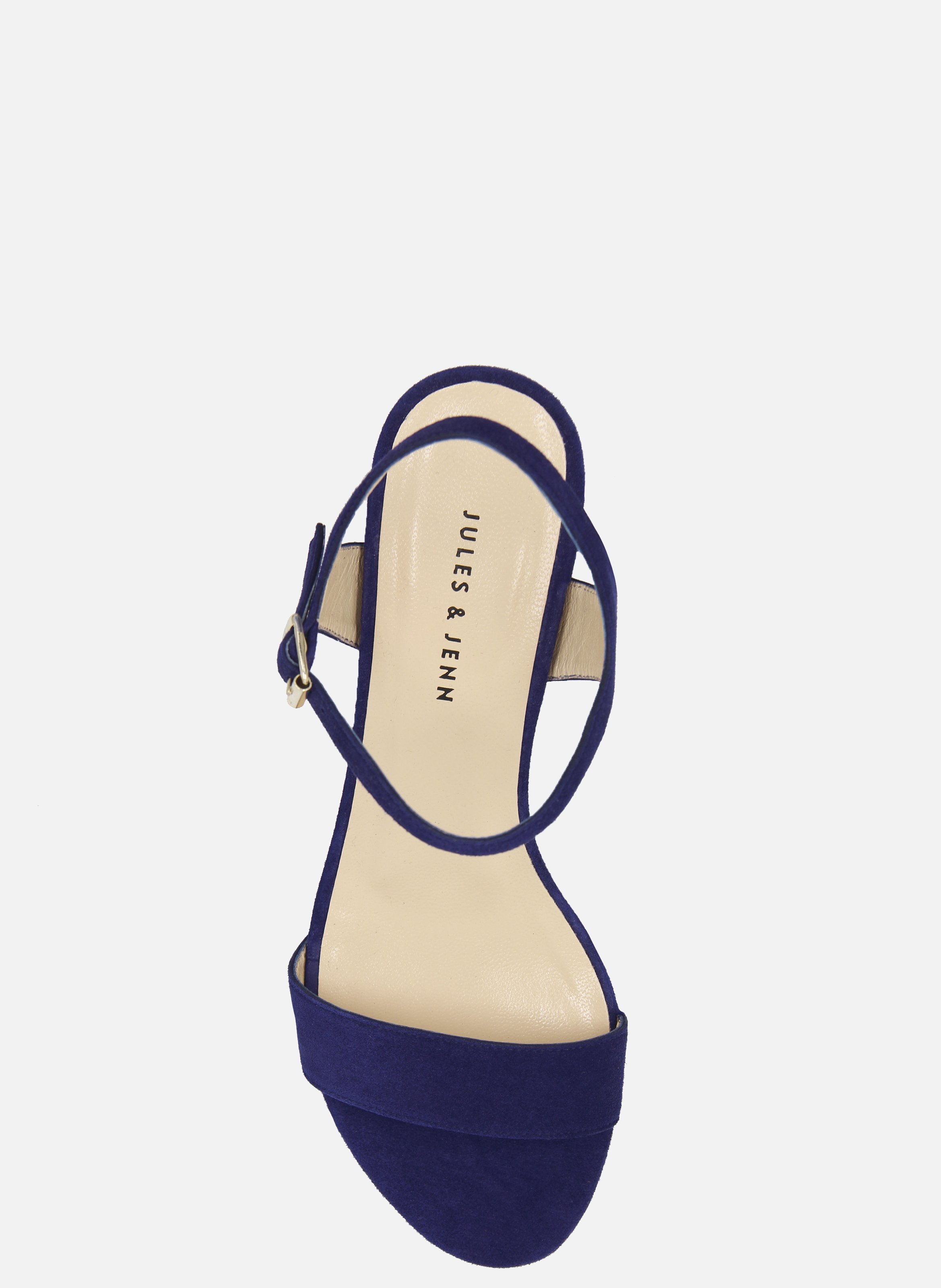 Sandales à talon cuir daim JULES & JENN Bleu